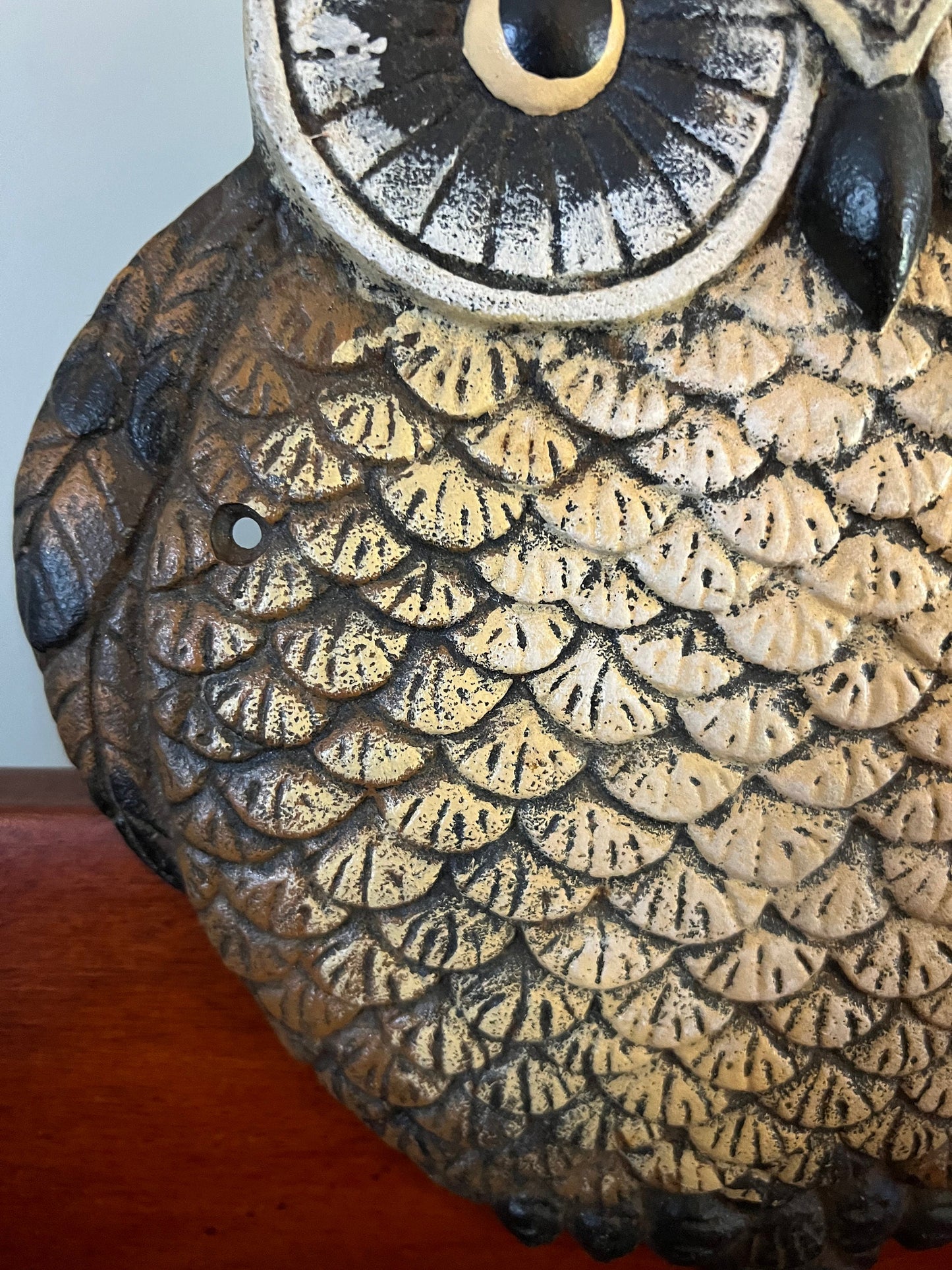 Vintage Cast Iron Owl Coat Holder, Cast Iron Owl Stand, Owl Holder Stand, Lover Antiques and Vintage