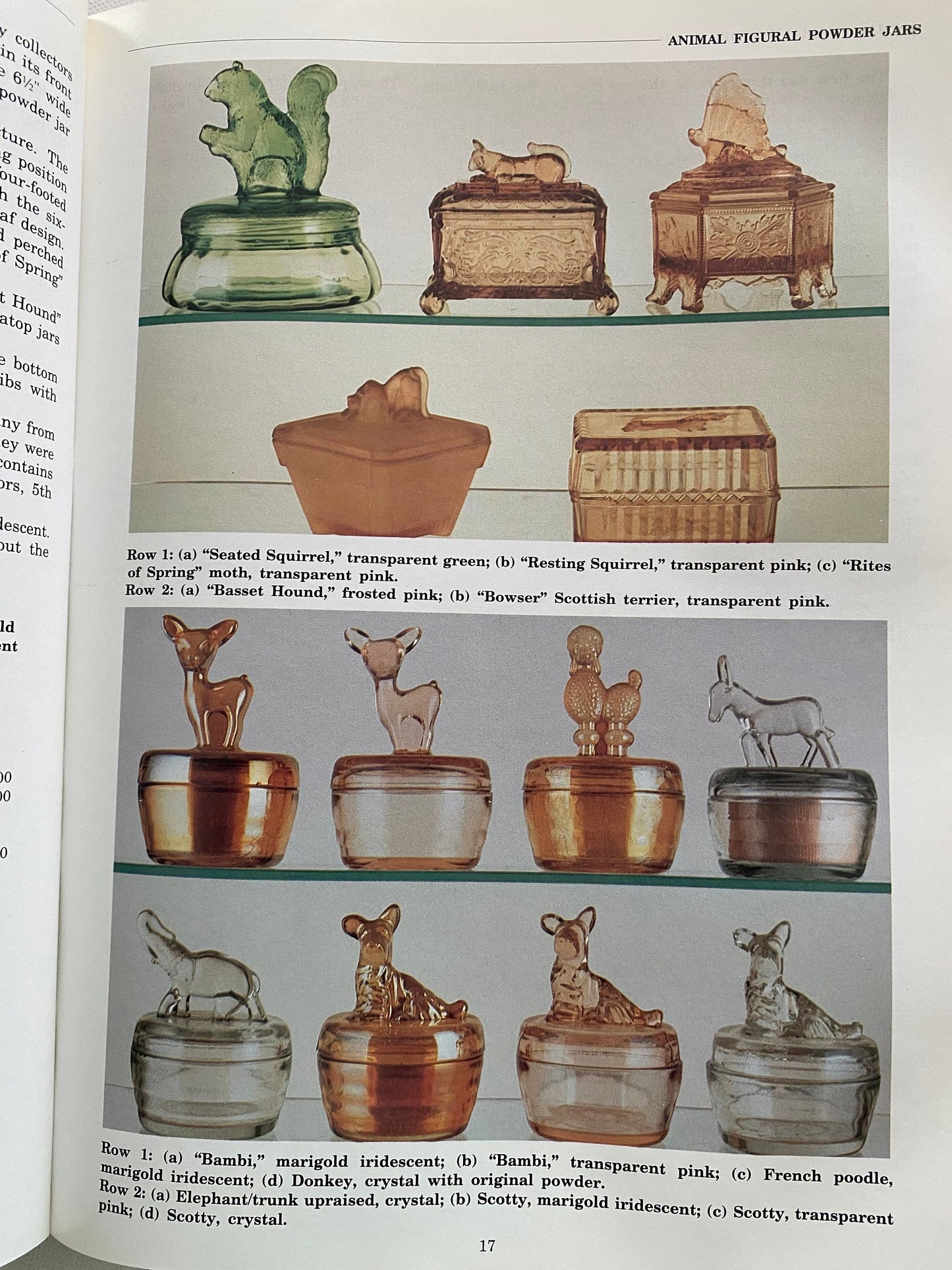 Bedroom & Bathroom Glassware of the Depression Years Fenton Cambridge Akro Agate Powder Jars Book Guide Lover Antiques and Vintage