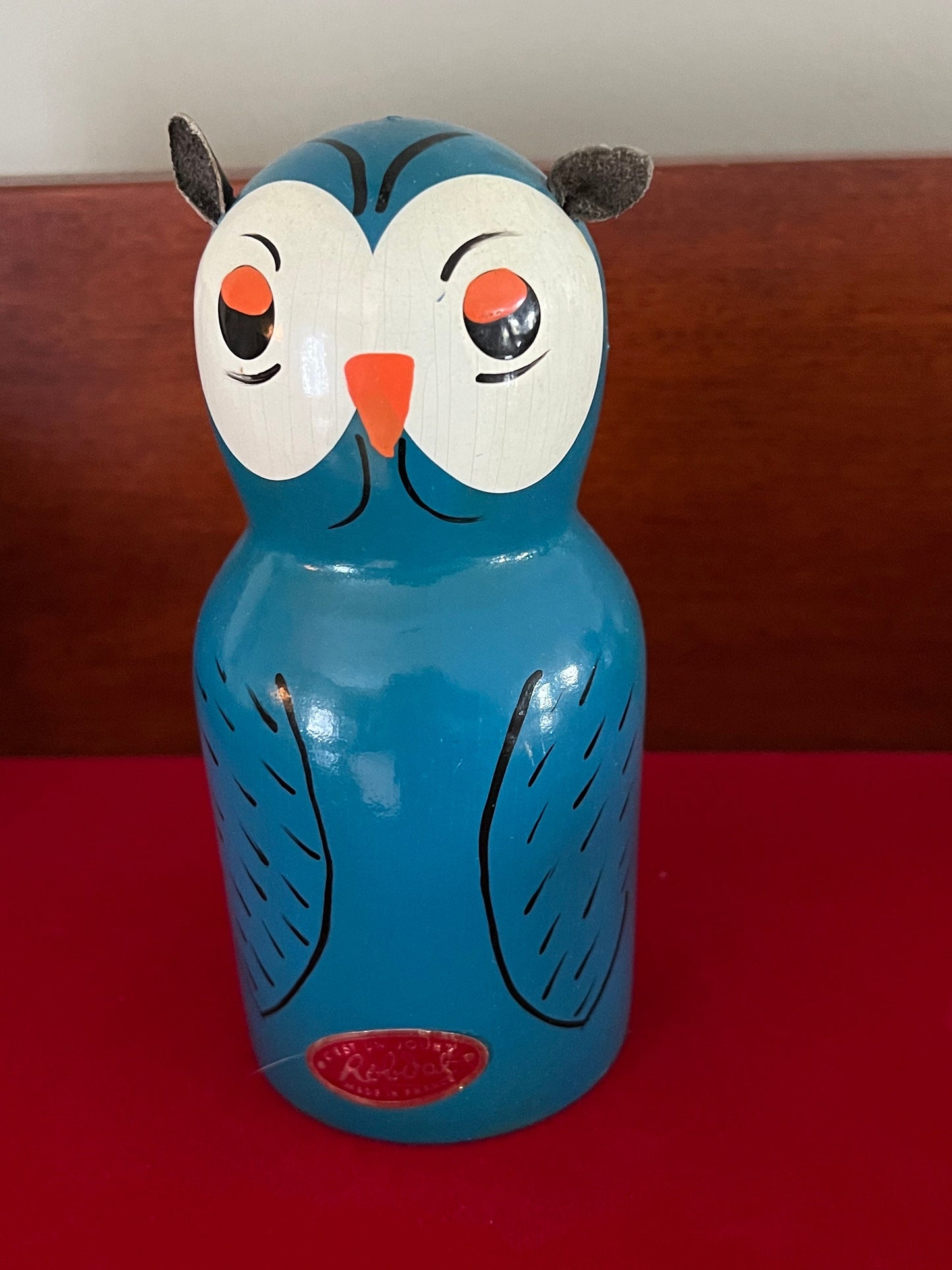 Vintage Robdal Owl Coin Bank, Blue Owl Bank, Robdal of France, Owl Figurine Bank, Lover Antiques and Vintage