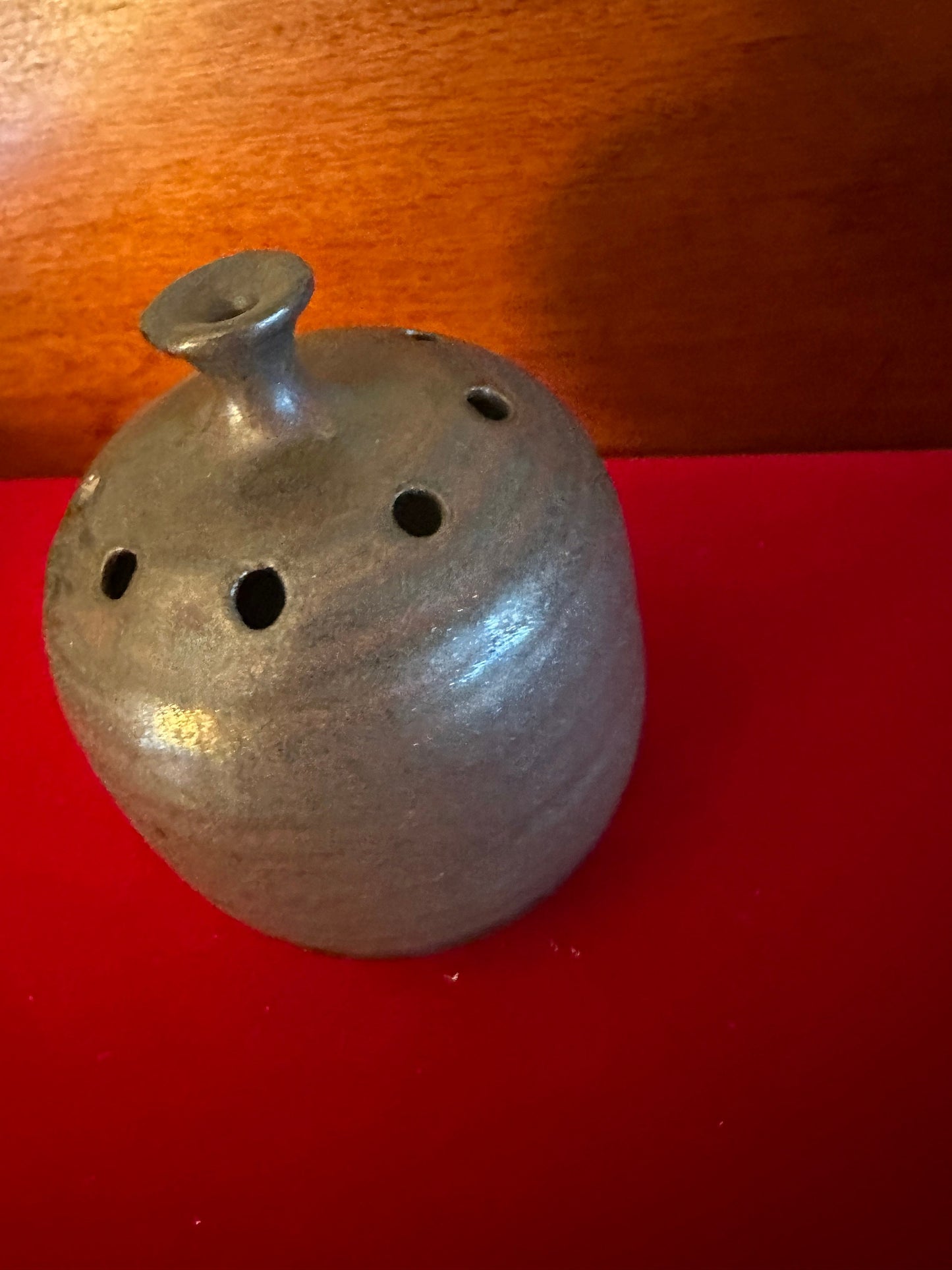 Vintage Pottery Flower Frog, Takahashi San Francisco, Japan, Brown Pottery Flower Frog Vase, Lover Antiques and Vintage