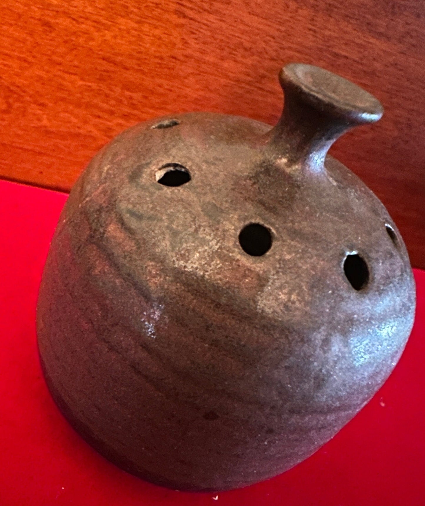 Vintage Pottery Flower Frog, Takahashi San Francisco, Japan, Brown Pottery Flower Frog Vase, Lover Antiques and Vintage