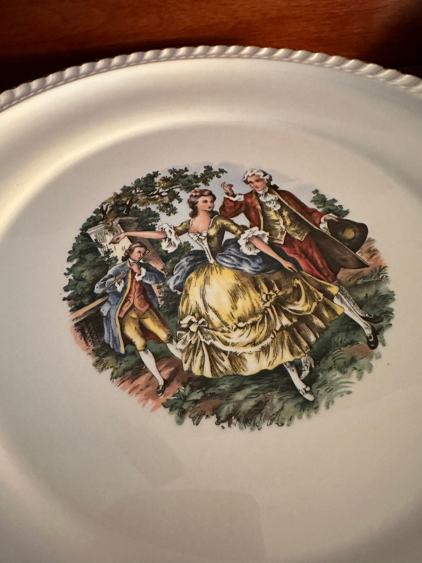 Vintage Harker Pottery Plate, Gödel Print Victorian Courting Couple 22K Gold Plate, Lover Antiques and Vintage