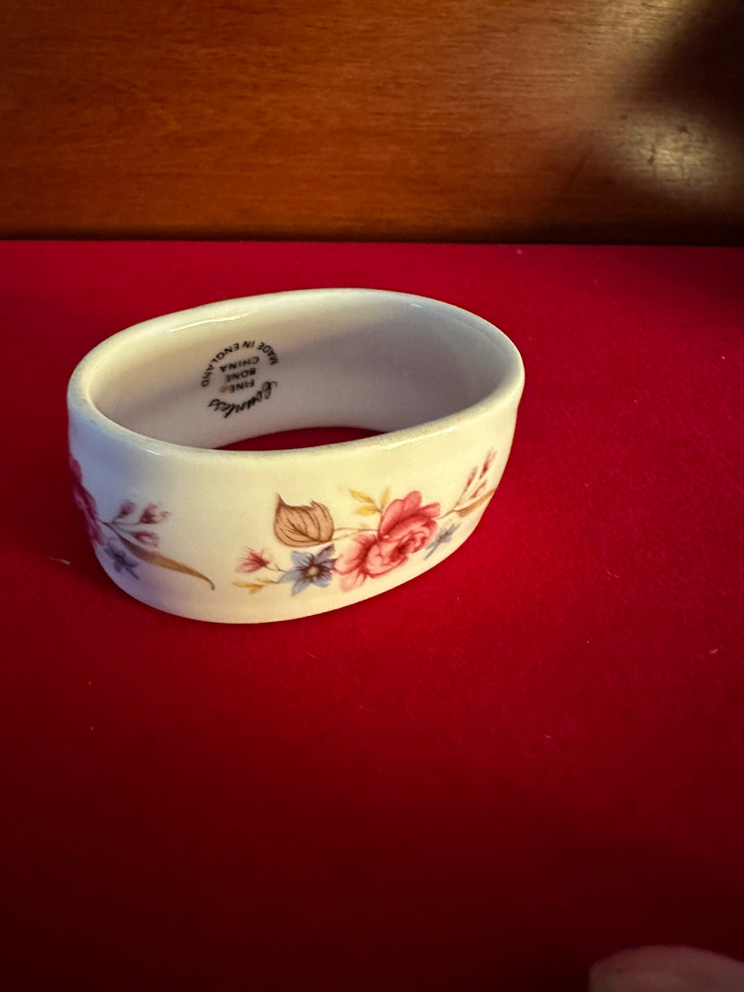 Vintage Countess Fine Bone China Rose Napkin Holder Ring, Made in England, Hand Painted Rose & Flowers, Lover Antiques and Vintage