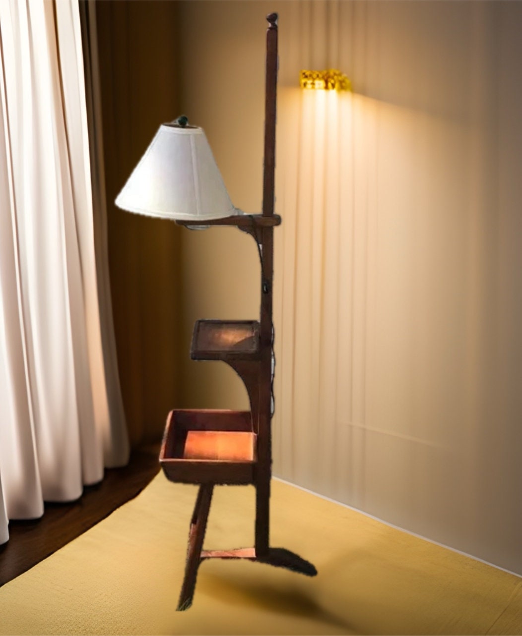 Cushman Colonial Creations Studio Bridge Lamp No. 3-29, Cushman Tray Lamp, Very Rare Cushman Lamp, Lover Antiques and Vintage