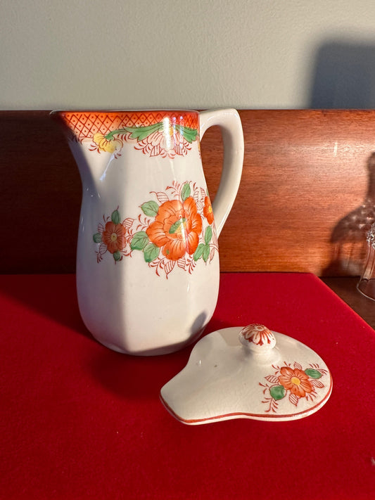 Vintage Mikori Ware Hand Painted Coffee Pot with Lid Porcelain Mikoriware Made in Japan Lover Antiques and Vintage
