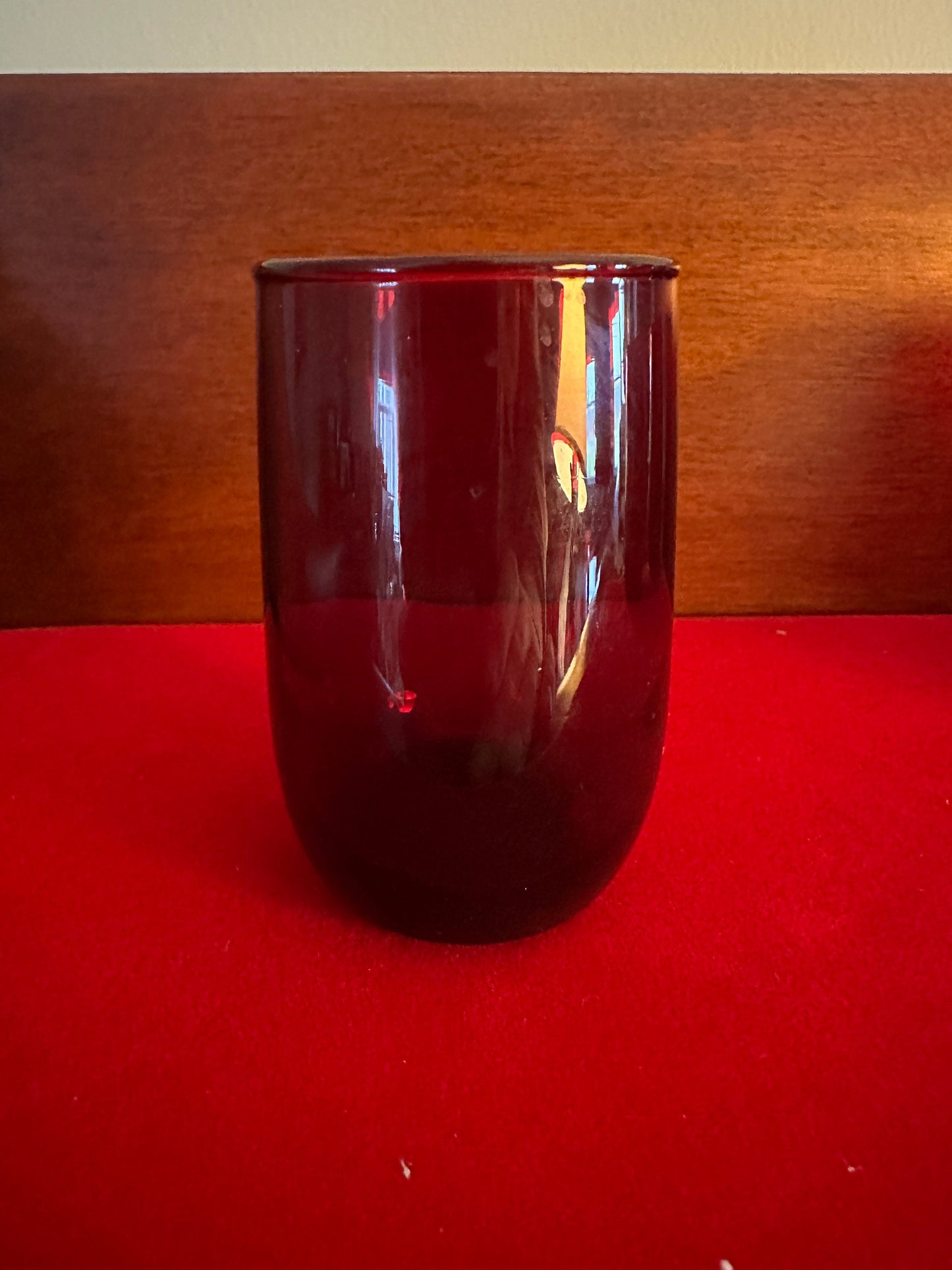 Vintage Ruby Red Glass Cup, Cute Red Glass Art, Lover Antiques and Vintage