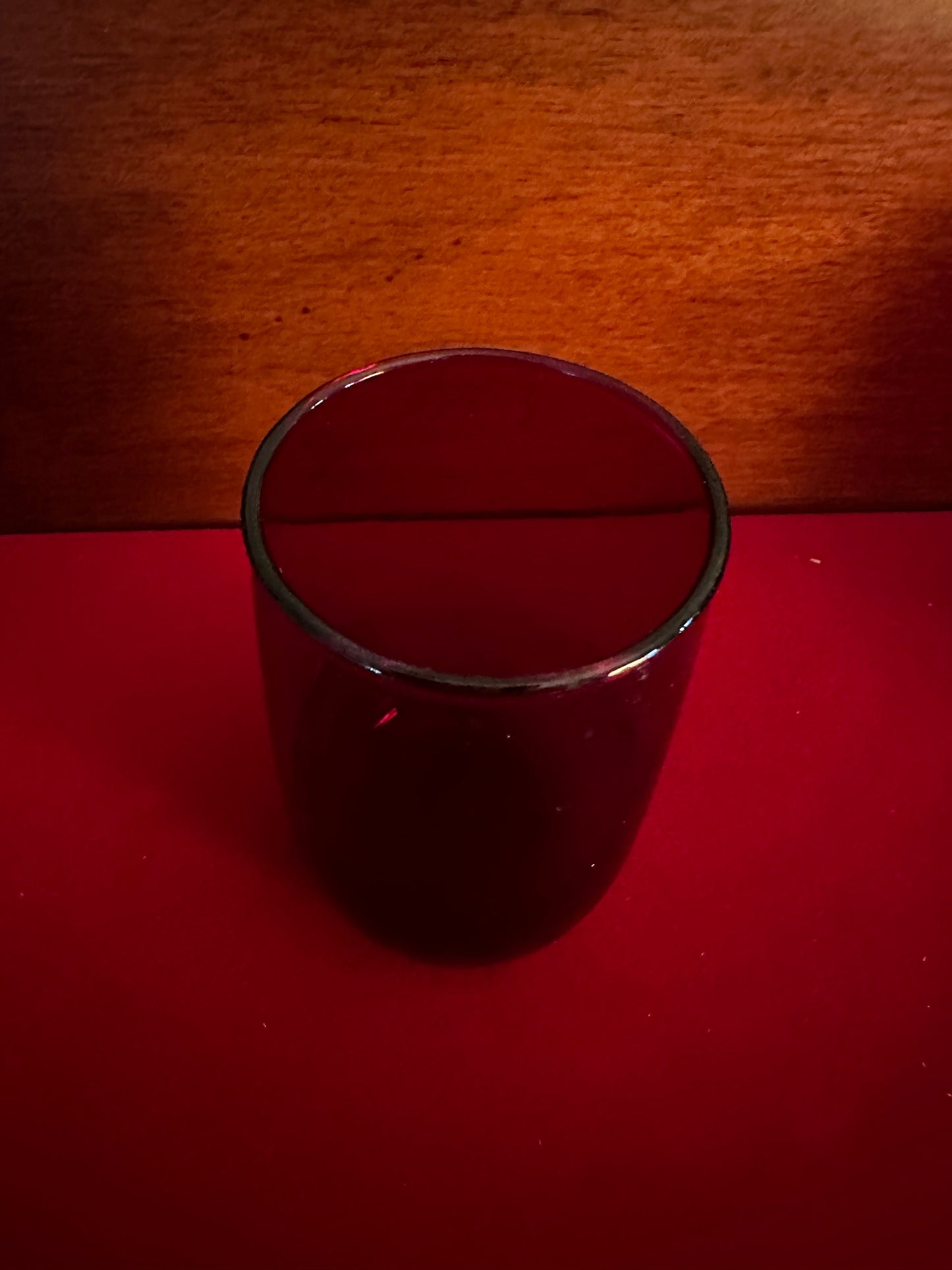 Vintage Ruby Red Glass Cup, Cute Red Glass Art, Lover Antiques and Vintage