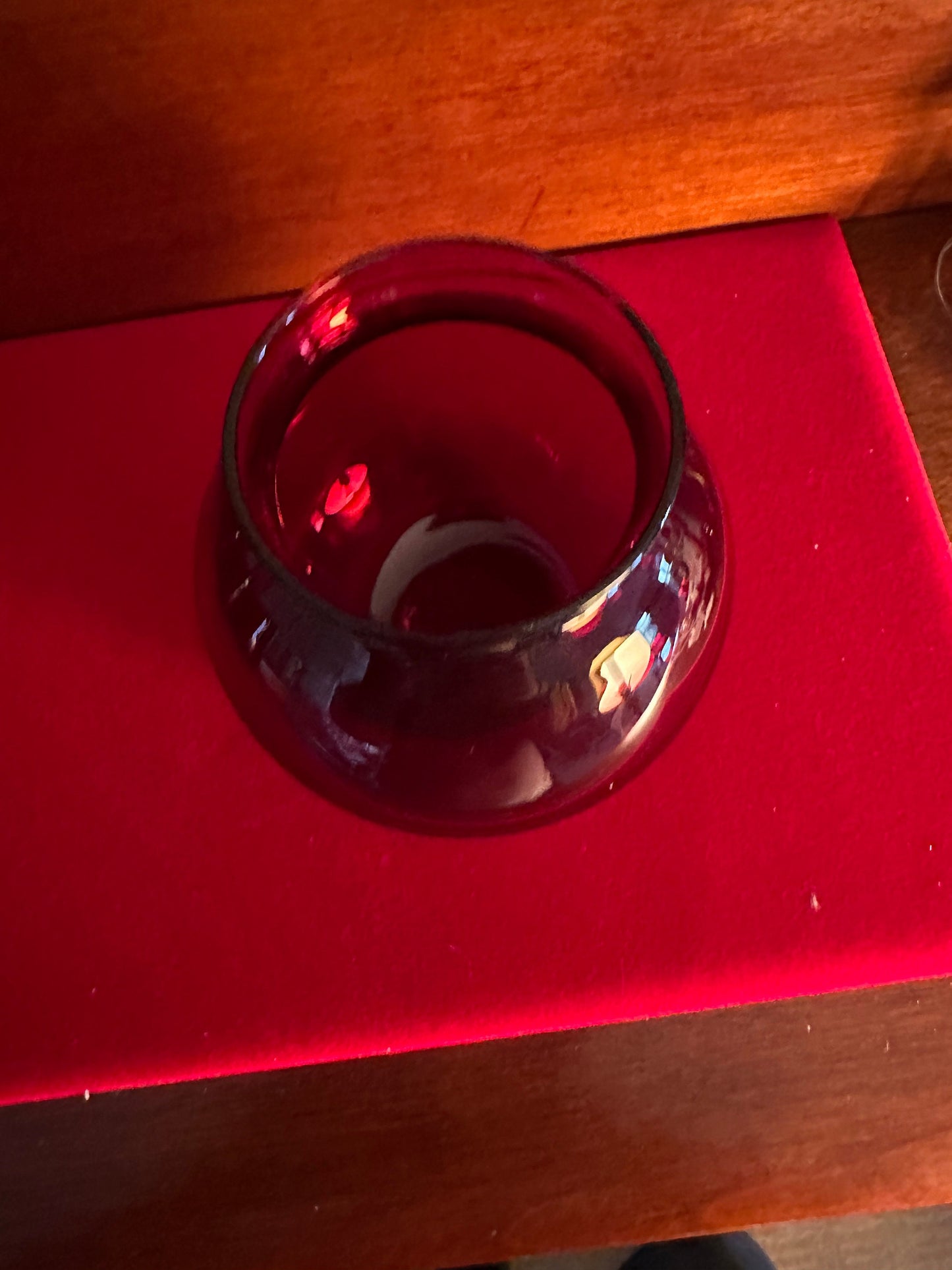 Vintage Ruby Red Vase, Red Glass Art Mini Vase, Lover Antiques and Vintage