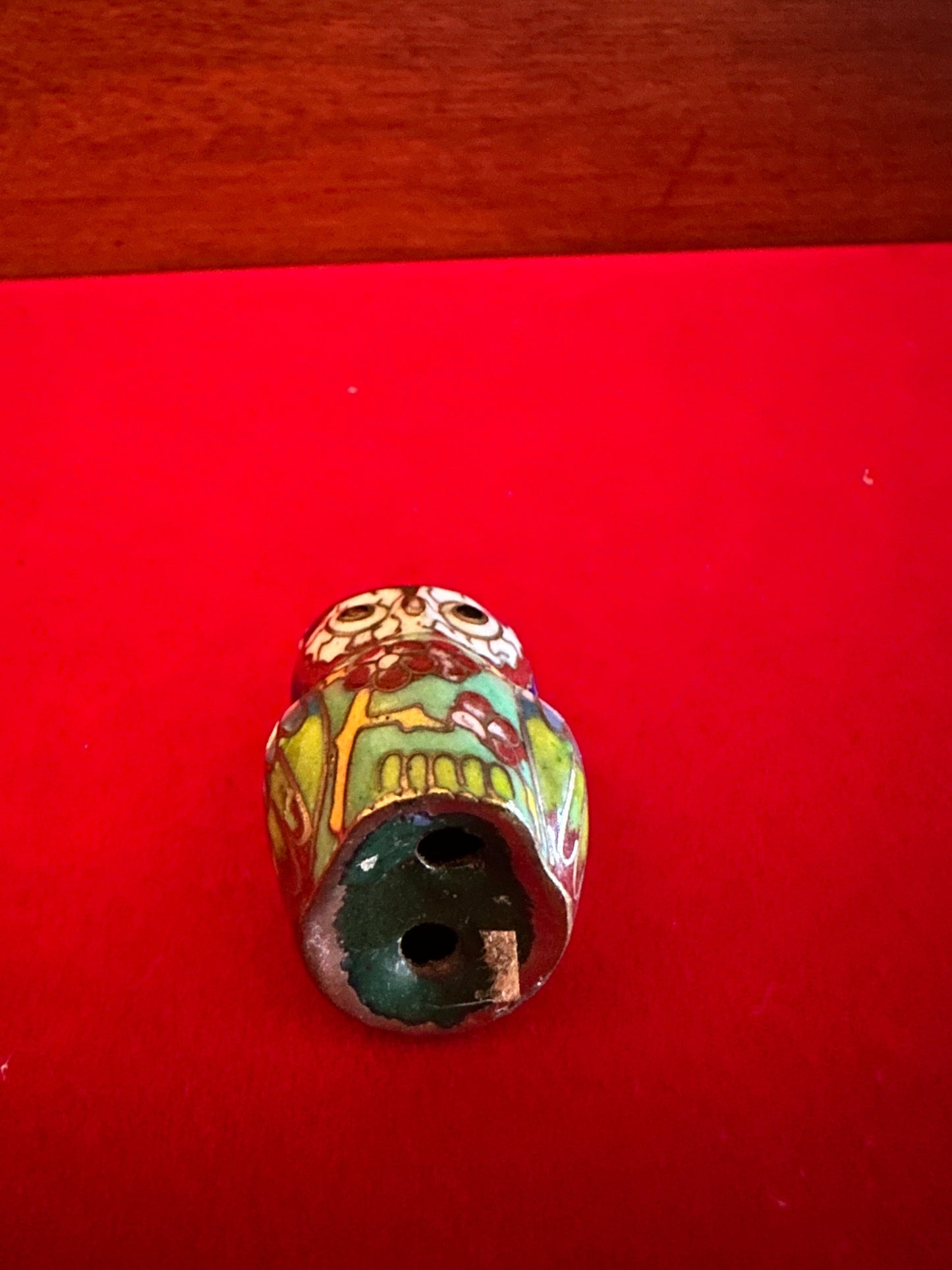 Vintage Cloisonné Enamel Owl Statue, Small Enameled Owl Figurine, Lover Antiques and Vintage