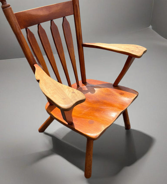 Vintage Cushman Colonial Creations Searsburg Round Post Chair No. 5-82, Rustic Home Decor Accent Chair, Lover Antiques and Vintage