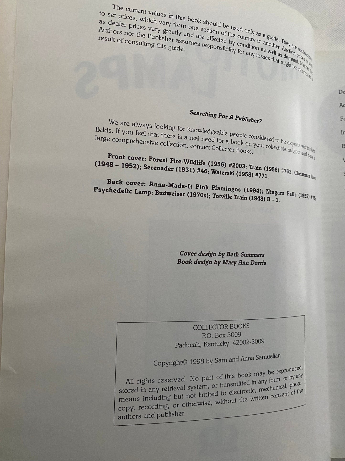 Collector’s Guide to Motion Lamps Book, by Sam and Anna Samuelian, Lover Antiques and Vintage