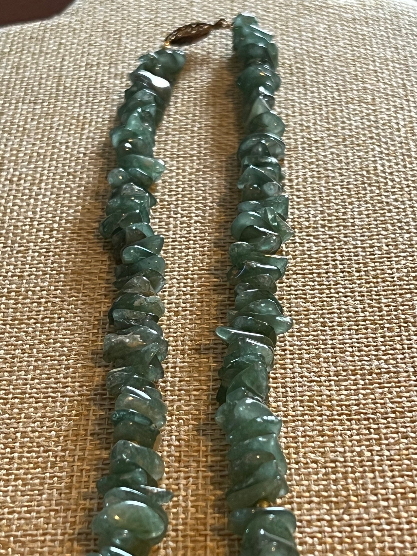 Vintage Jade Necklace with Heart Shaped 4 Leaf Clover Pendant, Vintage Jadeite Jewelry, Lover Antiques and Vintage