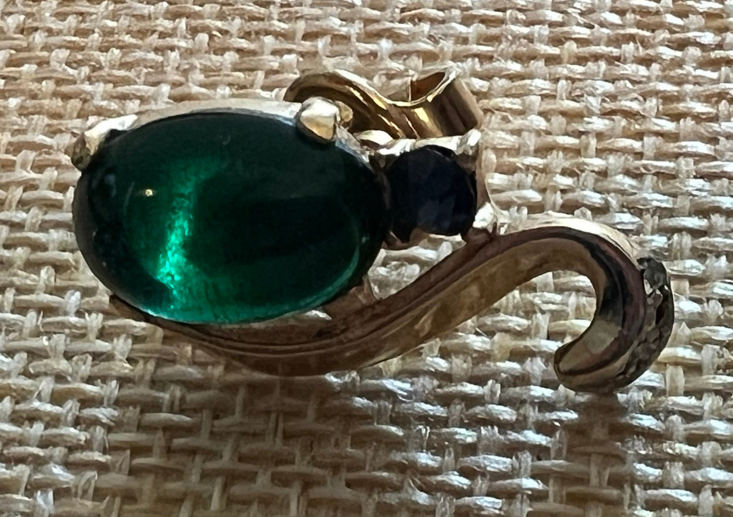 Vintage Crown Trifari Earrings by Alfred Philippe, Emerald Green Jelly Belly Gold Tone Clip on Earrings, Lover Antiques and Vintage