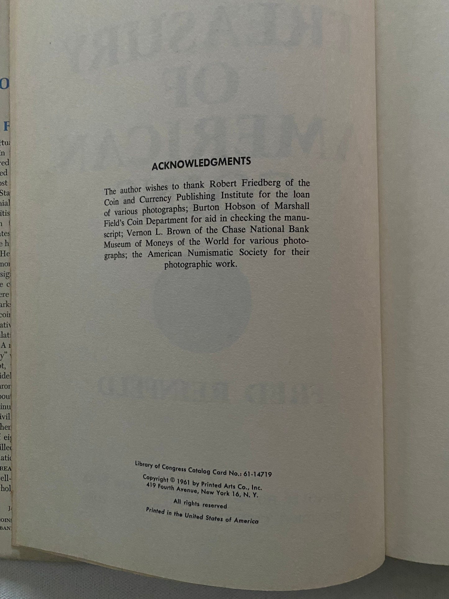 A Treasury of American Coins Book, Coin Guide Book, by Fred Reinfeld, Lover Antiques and Vintage