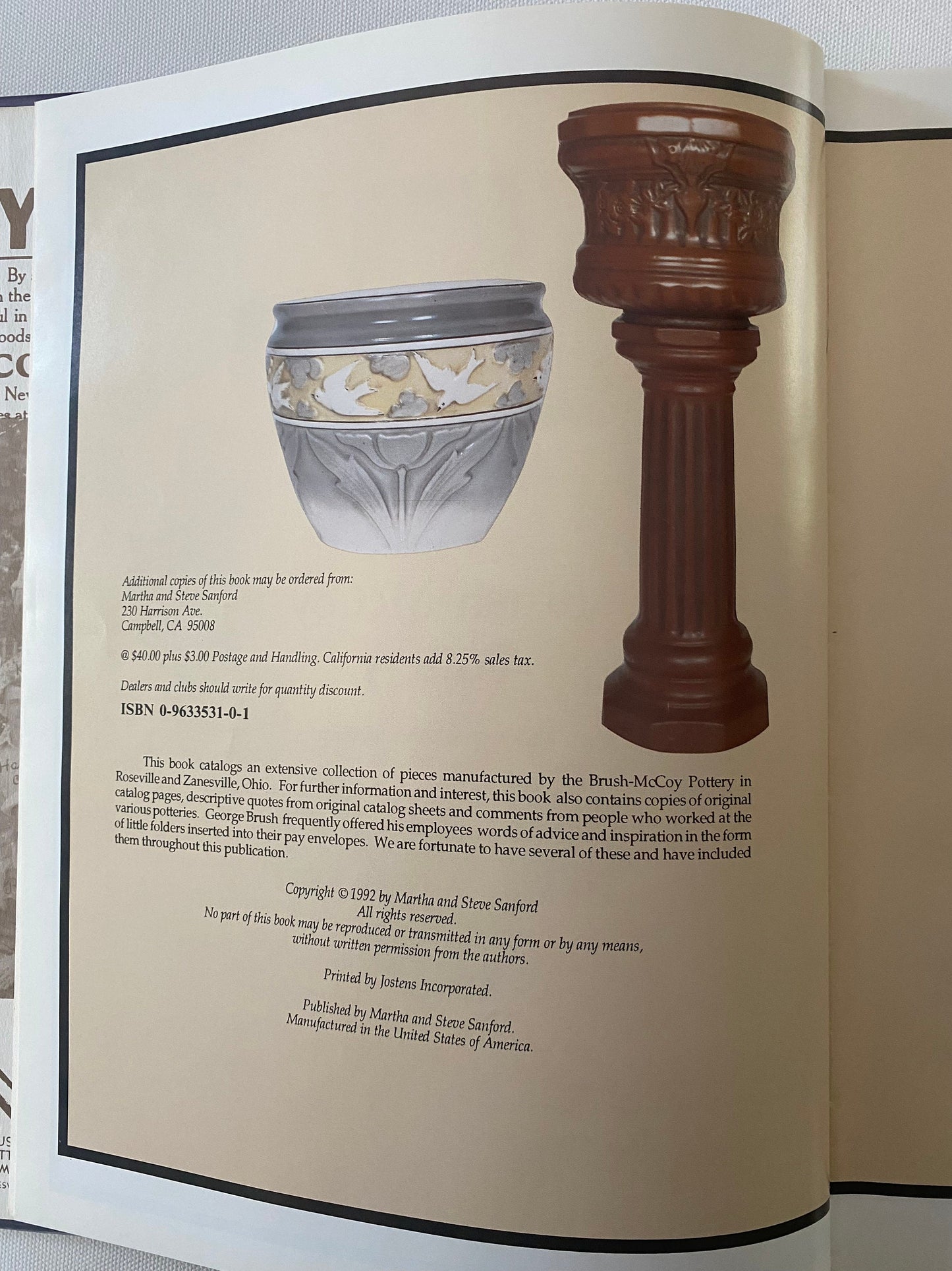 The Guide to Brush-McCoy Pottery Book, by Martha and Steve Sanford, Lover Antiques and Vintage