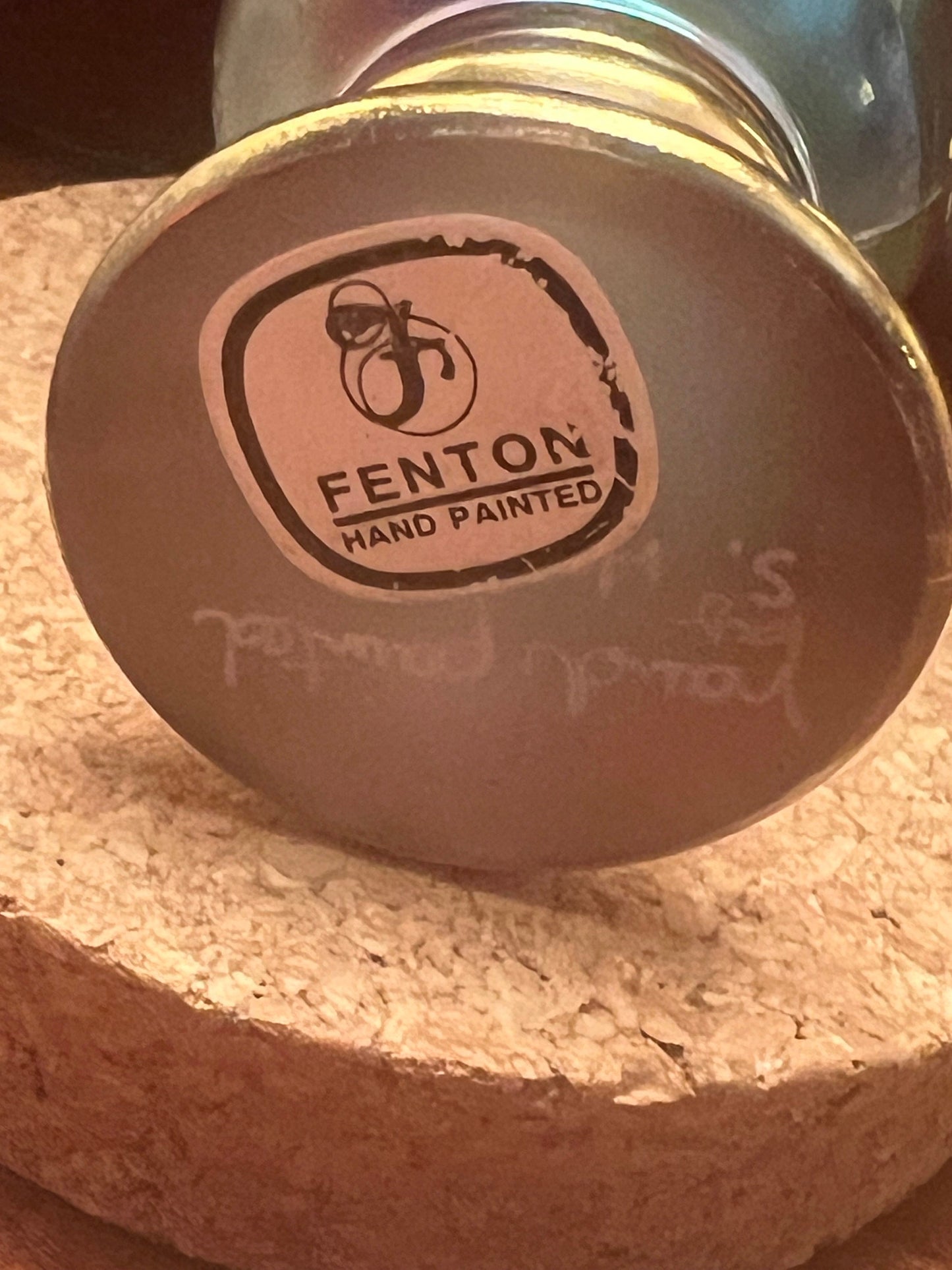Vintage Fenton Hand Painted Glass Egg Paperweight, Lover Antiques & Vintage