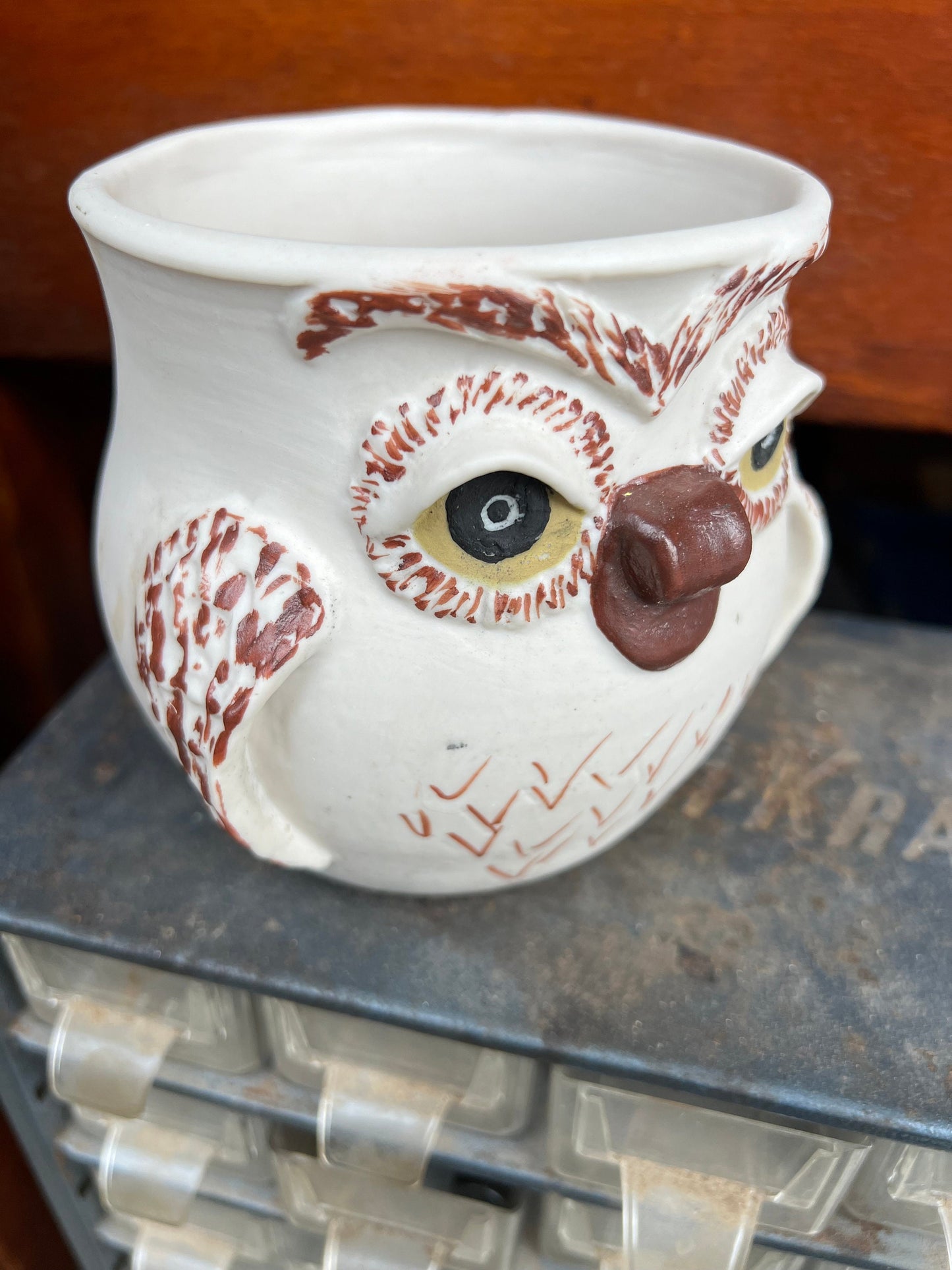 Vintage Owl Ceramic Statue Signed by Nitopi, Owl Figurine, Lover Antiques and Vintage