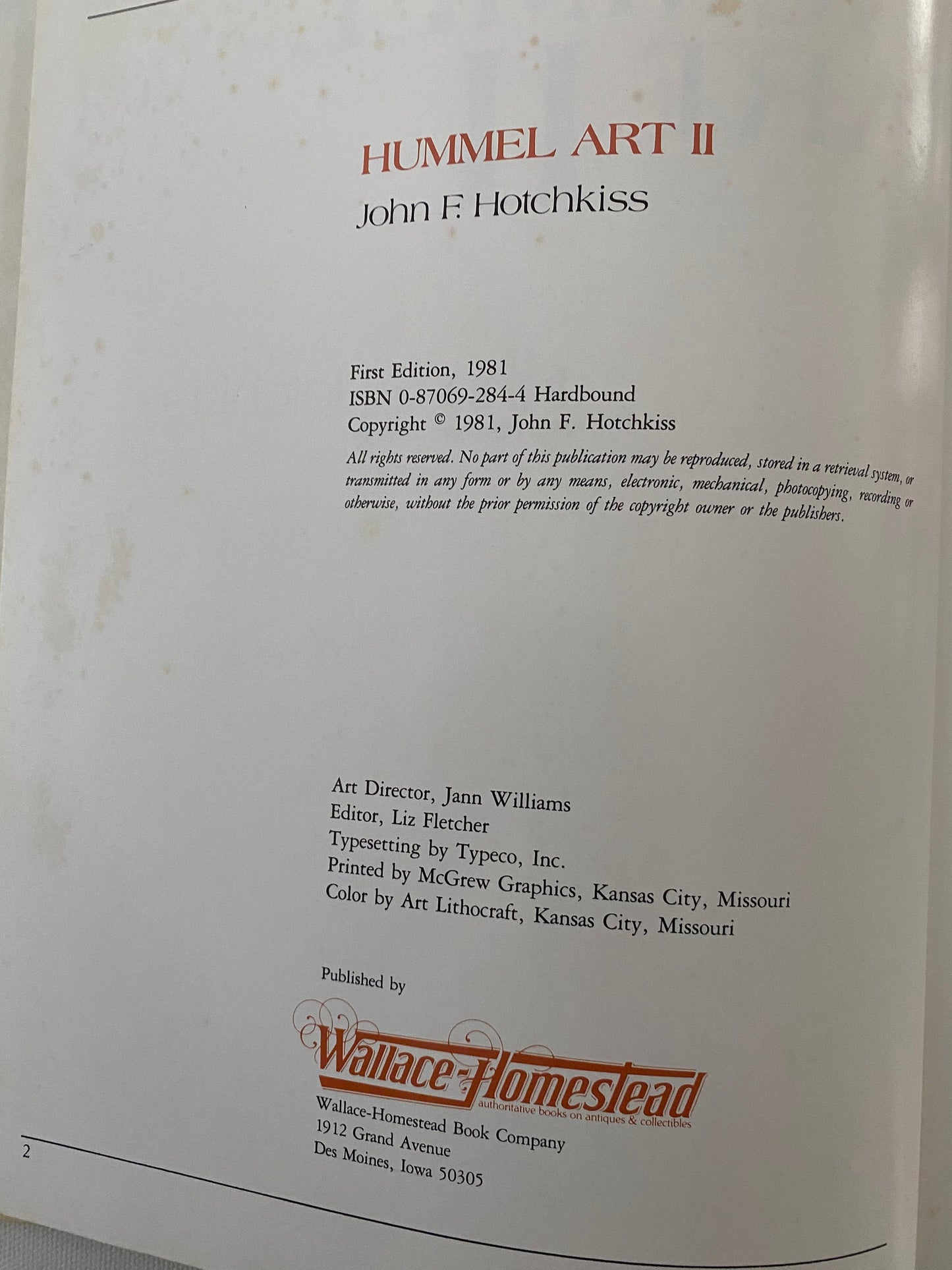 Hummel Art II Book, by John F. Hotchkiss, Hummel Book Guide, Lover Antiques and Vintage