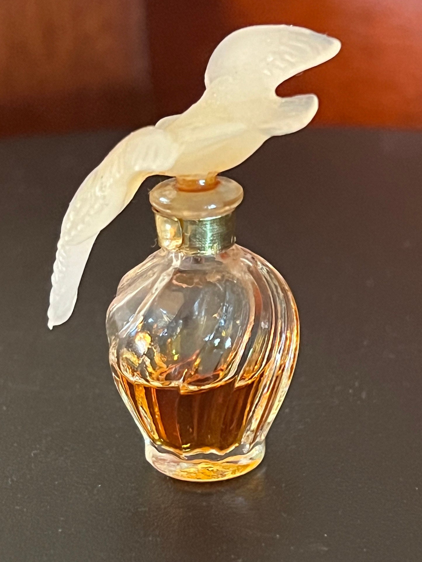 Vintage Habanita Molinard Eau de Toilette Miniature 1.1 Fluid Ounces, Lalique Bottle with Silver Cap, Lover Antiques and Vintage