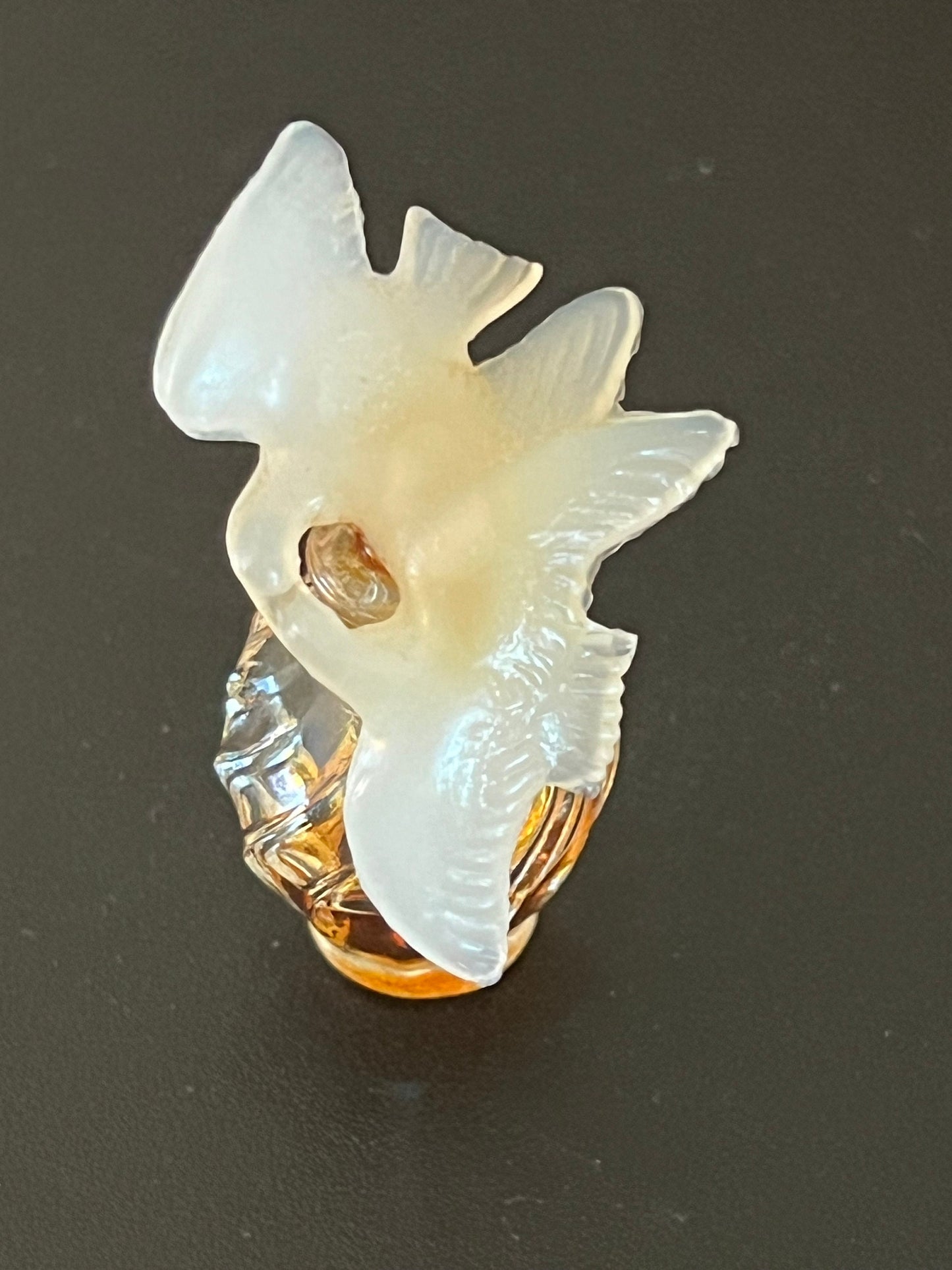 Vintage Habanita Molinard Eau de Toilette Miniature 1.1 Fluid Ounces, Lalique Bottle with Silver Cap, Lover Antiques and Vintage