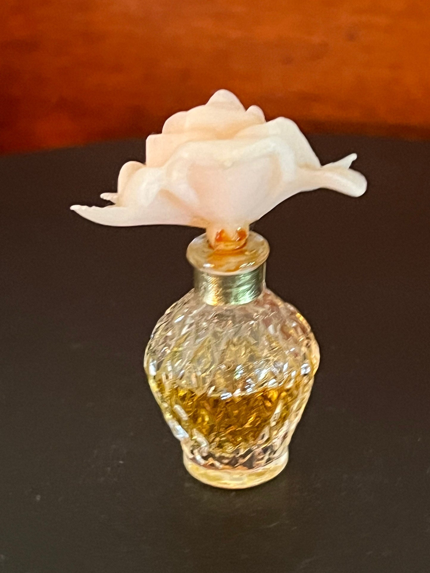 Vintage Habanita Molinard Eau de Toilette Miniature 1.1 Fluid Ounces, Lalique Bottle with Silver Cap, Lover Antiques and Vintage