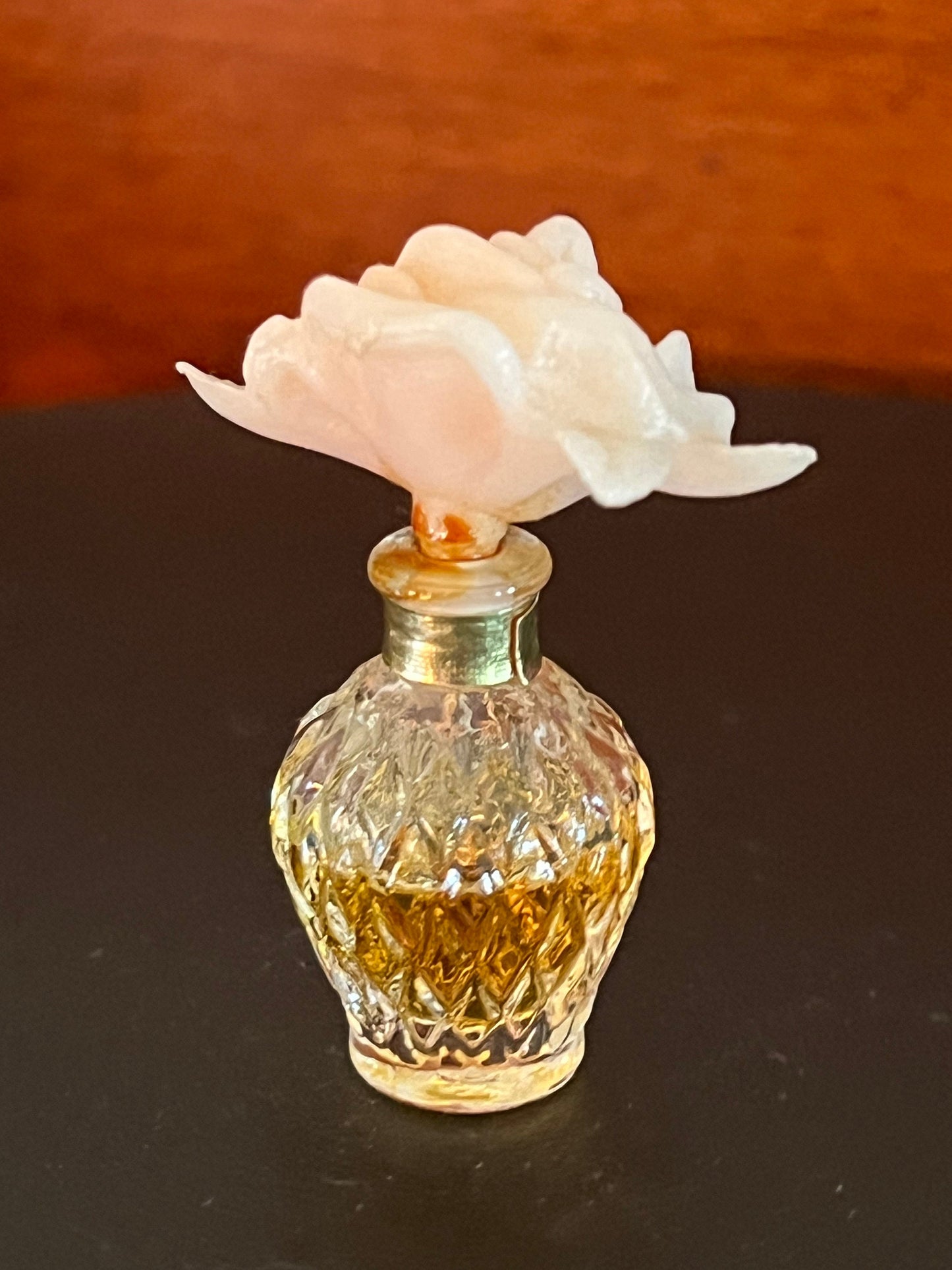 Vintage Habanita Molinard Eau de Toilette Miniature 1.1 Fluid Ounces, Lalique Bottle with Silver Cap, Lover Antiques and Vintage