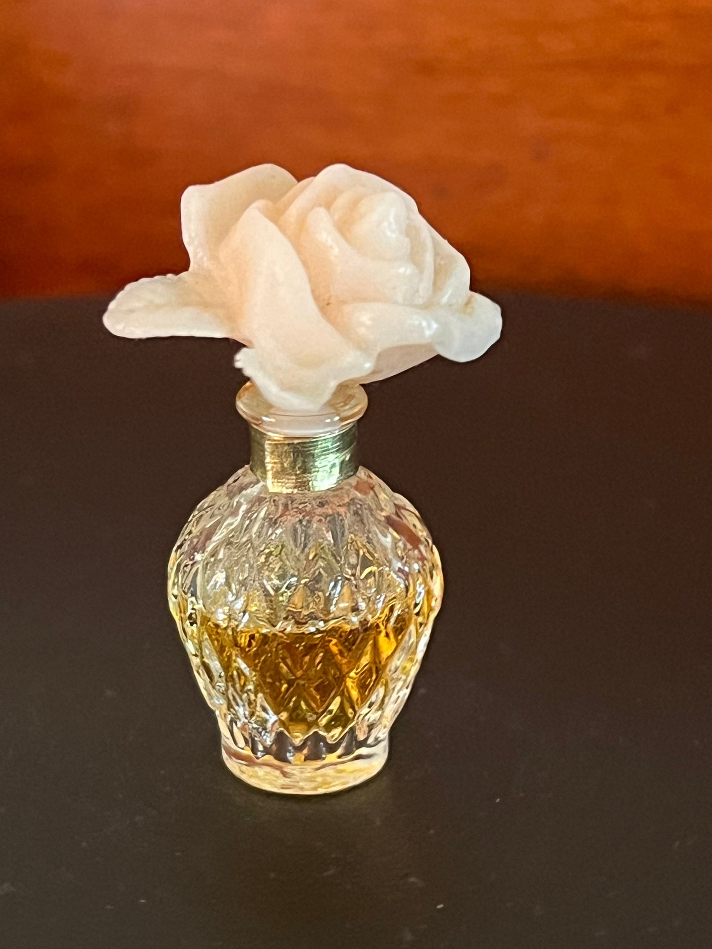 Vintage Habanita Molinard Eau de Toilette Miniature 1.1 Fluid Ounces, Lalique Bottle with Silver Cap, Lover Antiques and Vintage