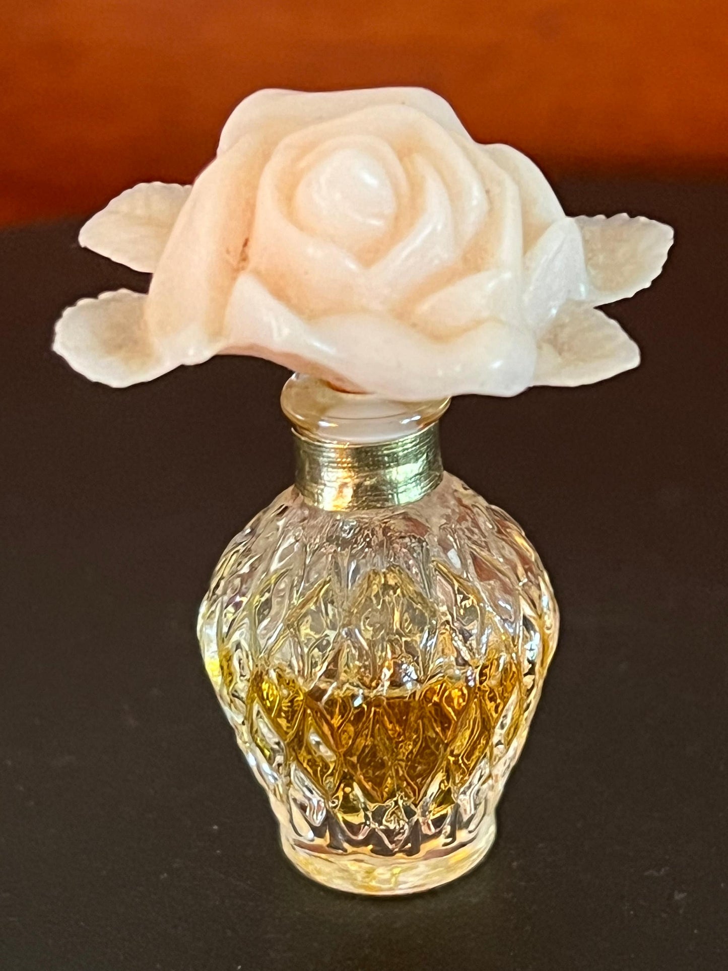 Vintage Habanita Molinard Eau de Toilette Miniature 1.1 Fluid Ounces, Lalique Bottle with Silver Cap, Lover Antiques and Vintage