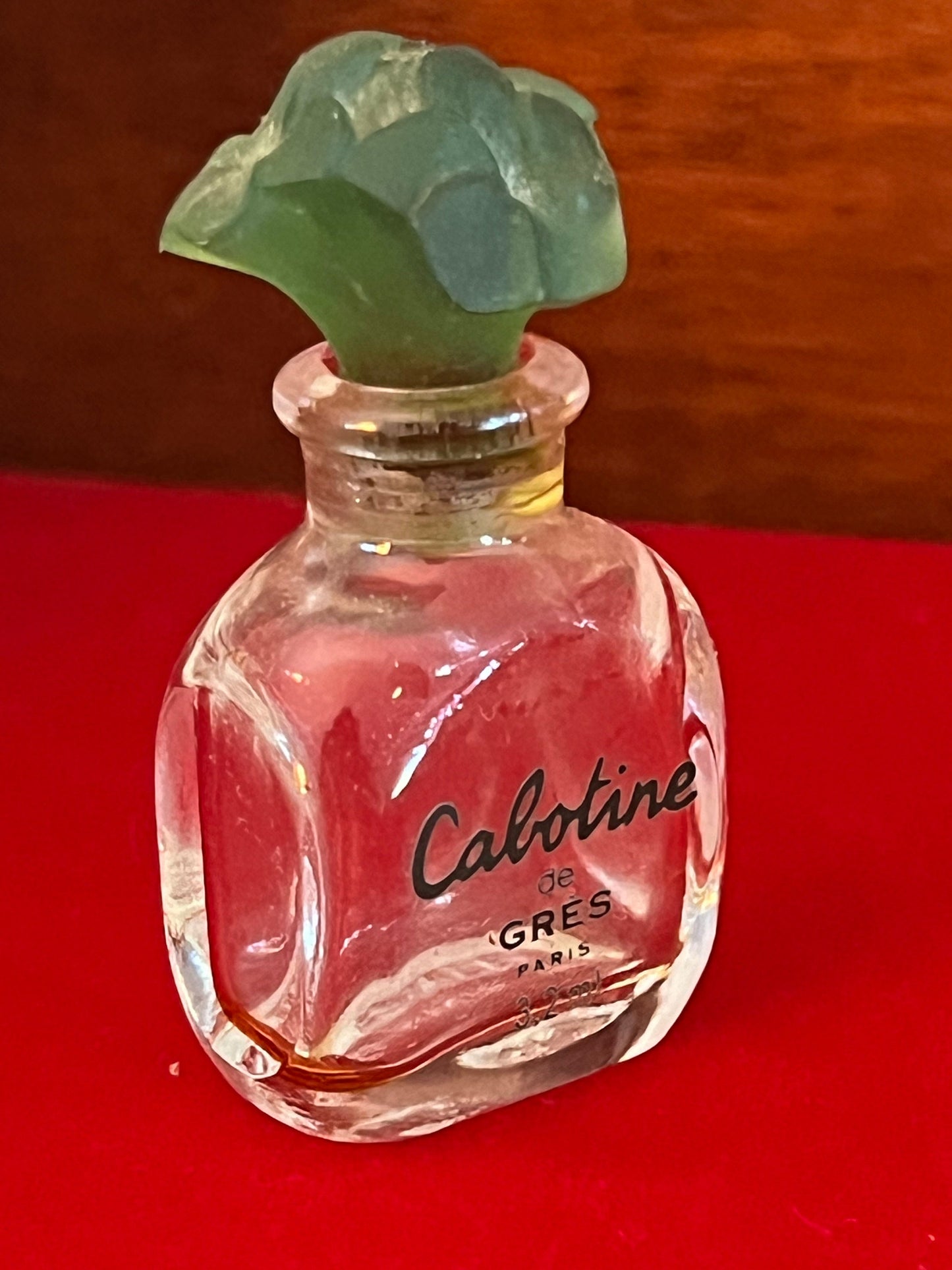 Vintage Habanita Molinard Eau de Toilette Miniature 1.1 Fluid Ounces, Lalique Bottle with Silver Cap, Lover Antiques and Vintage