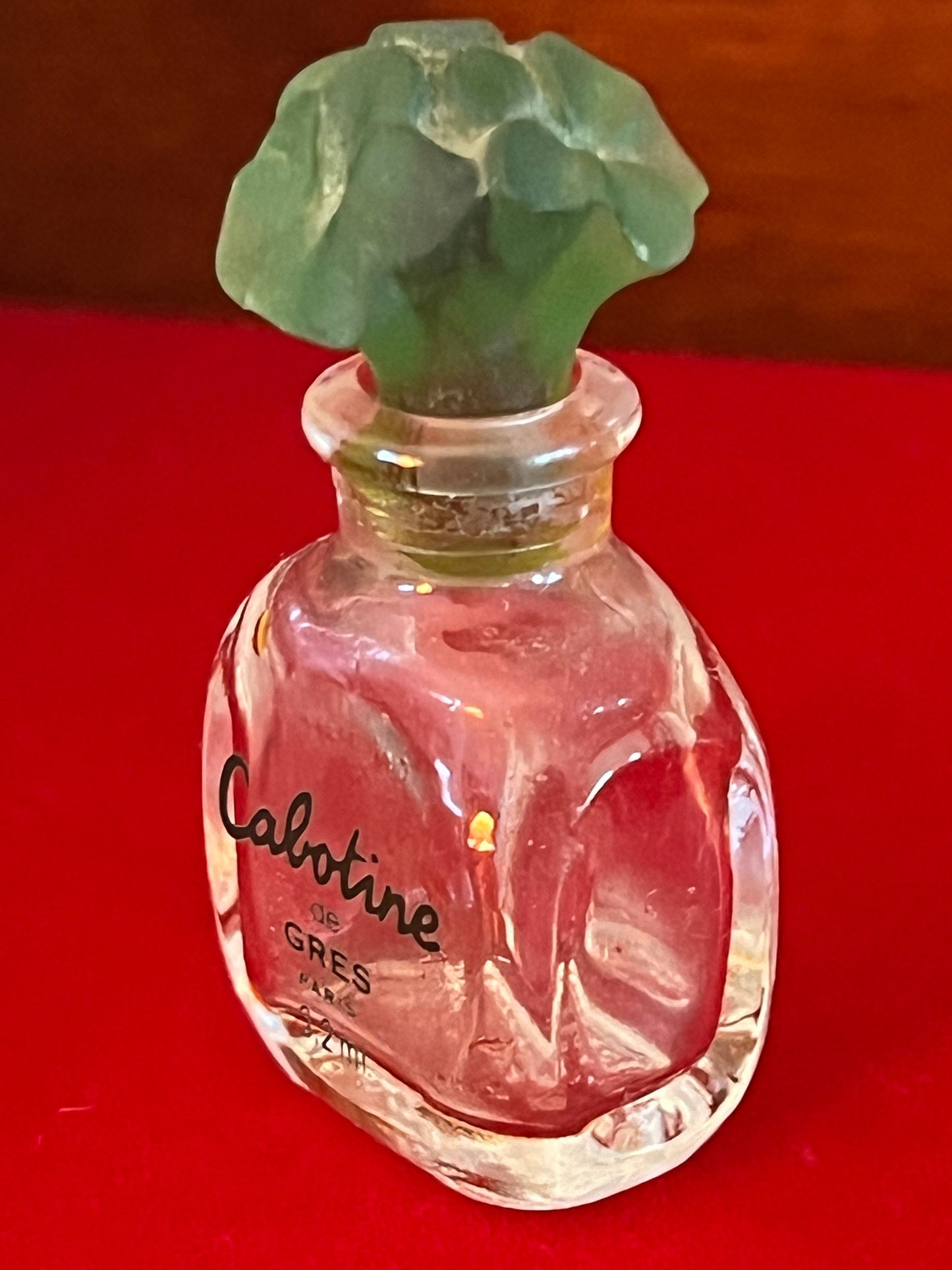 Vintage Habanita Molinard Eau de Toilette Miniature 1.1 Fluid Ounces, Lalique Bottle with Silver Cap, Lover Antiques and Vintage