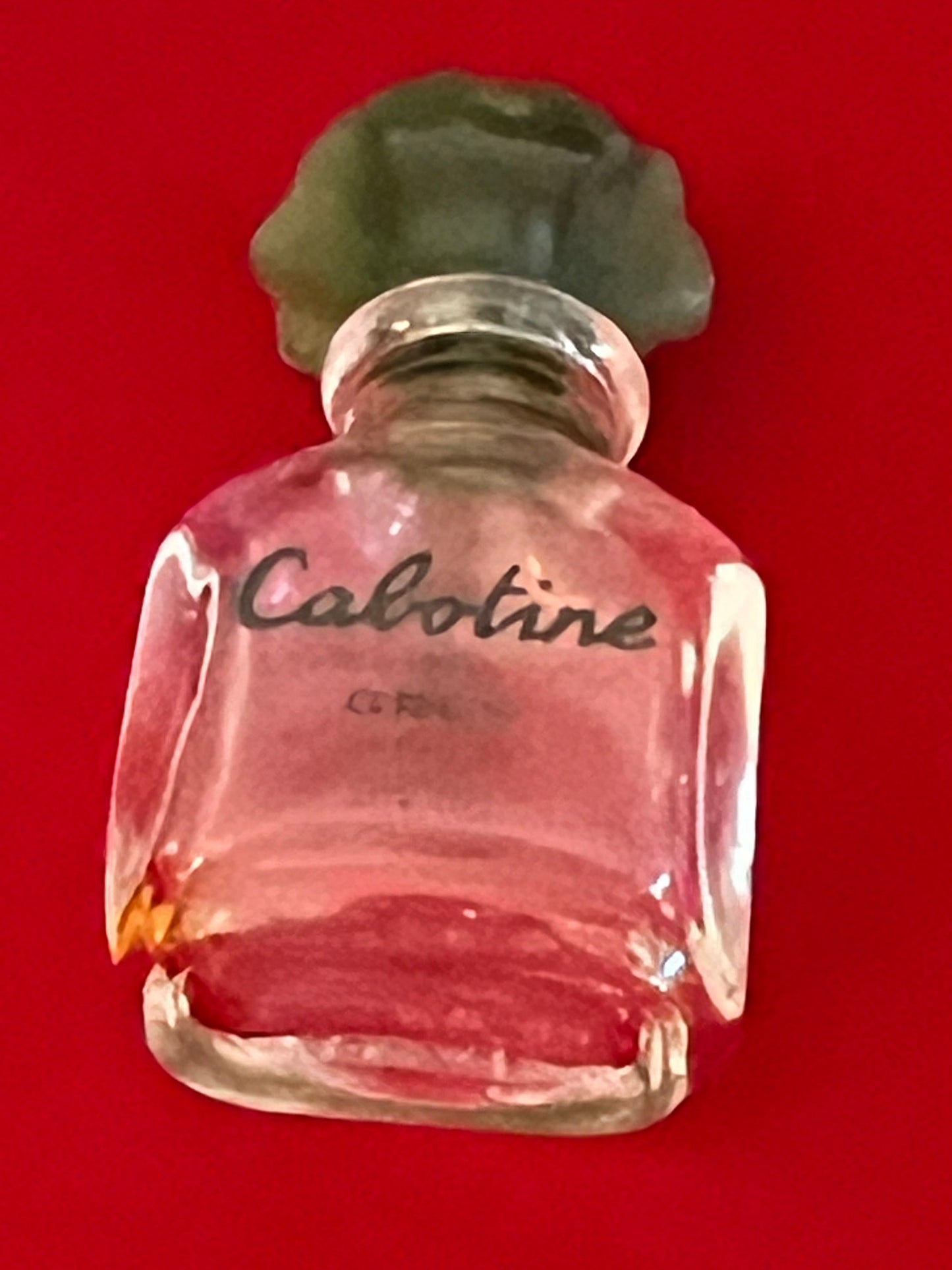 Vintage Habanita Molinard Eau de Toilette Miniature 1.1 Fluid Ounces, Lalique Bottle with Silver Cap, Lover Antiques and Vintage