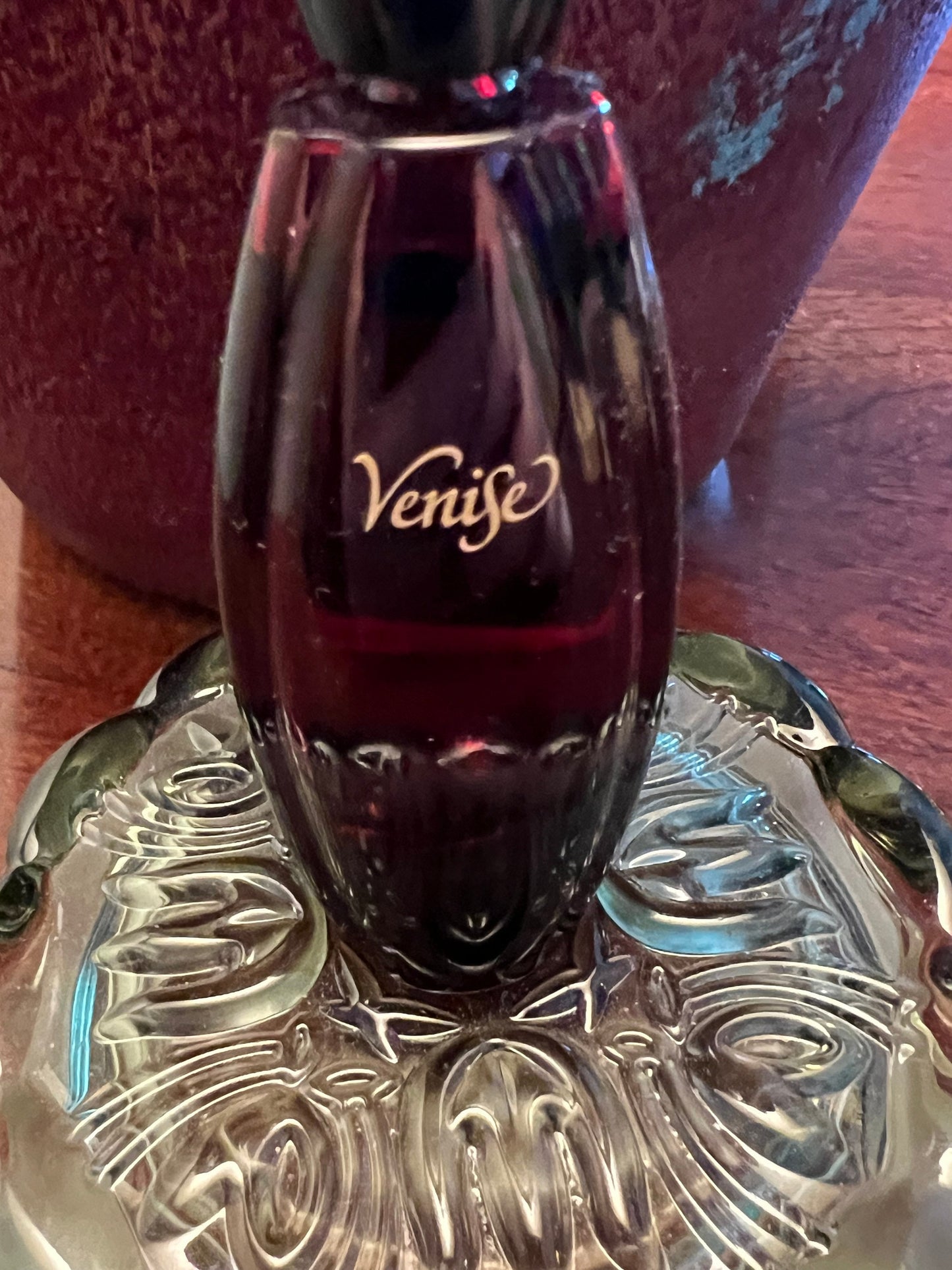 Vintage Habanita Molinard Eau de Toilette Miniature 1.1 Fluid Ounces, Lalique Bottle with Silver Cap, Lover Antiques and Vintage