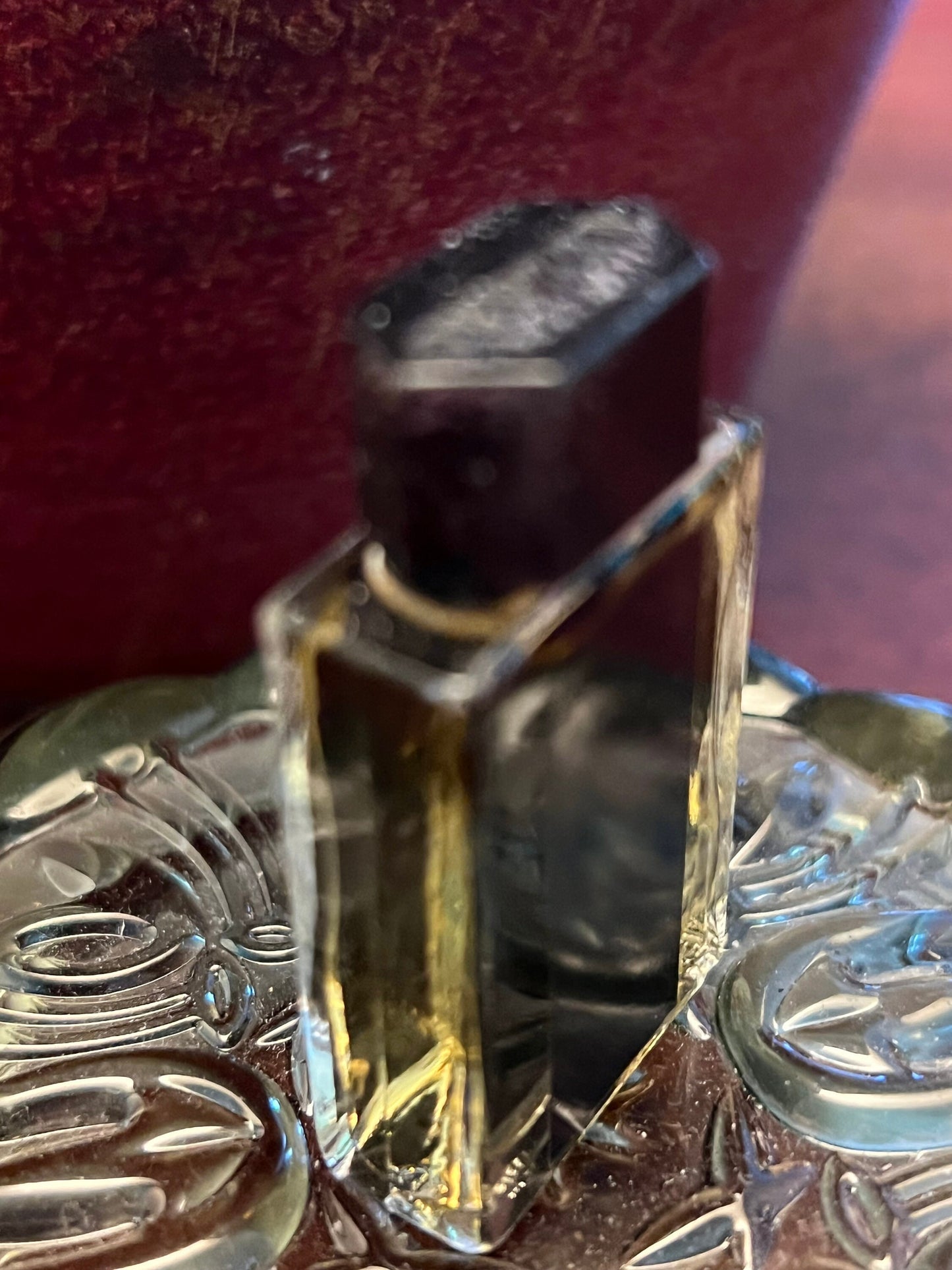 Vintage Habanita Molinard Eau de Toilette Miniature 1.1 Fluid Ounces, Lalique Bottle with Silver Cap, Lover Antiques and Vintage