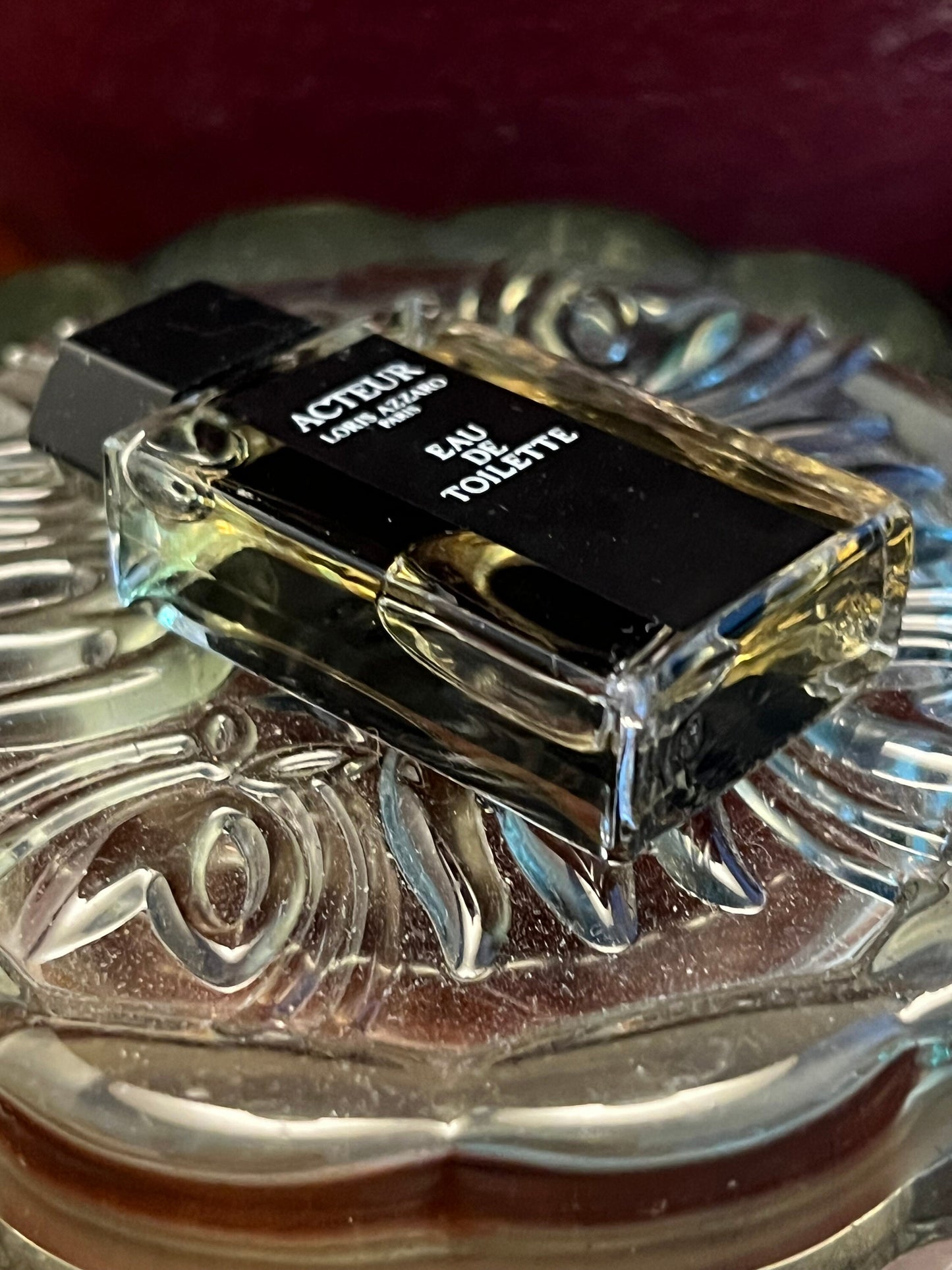 Vintage Habanita Molinard Eau de Toilette Miniature 1.1 Fluid Ounces, Lalique Bottle with Silver Cap, Lover Antiques and Vintage
