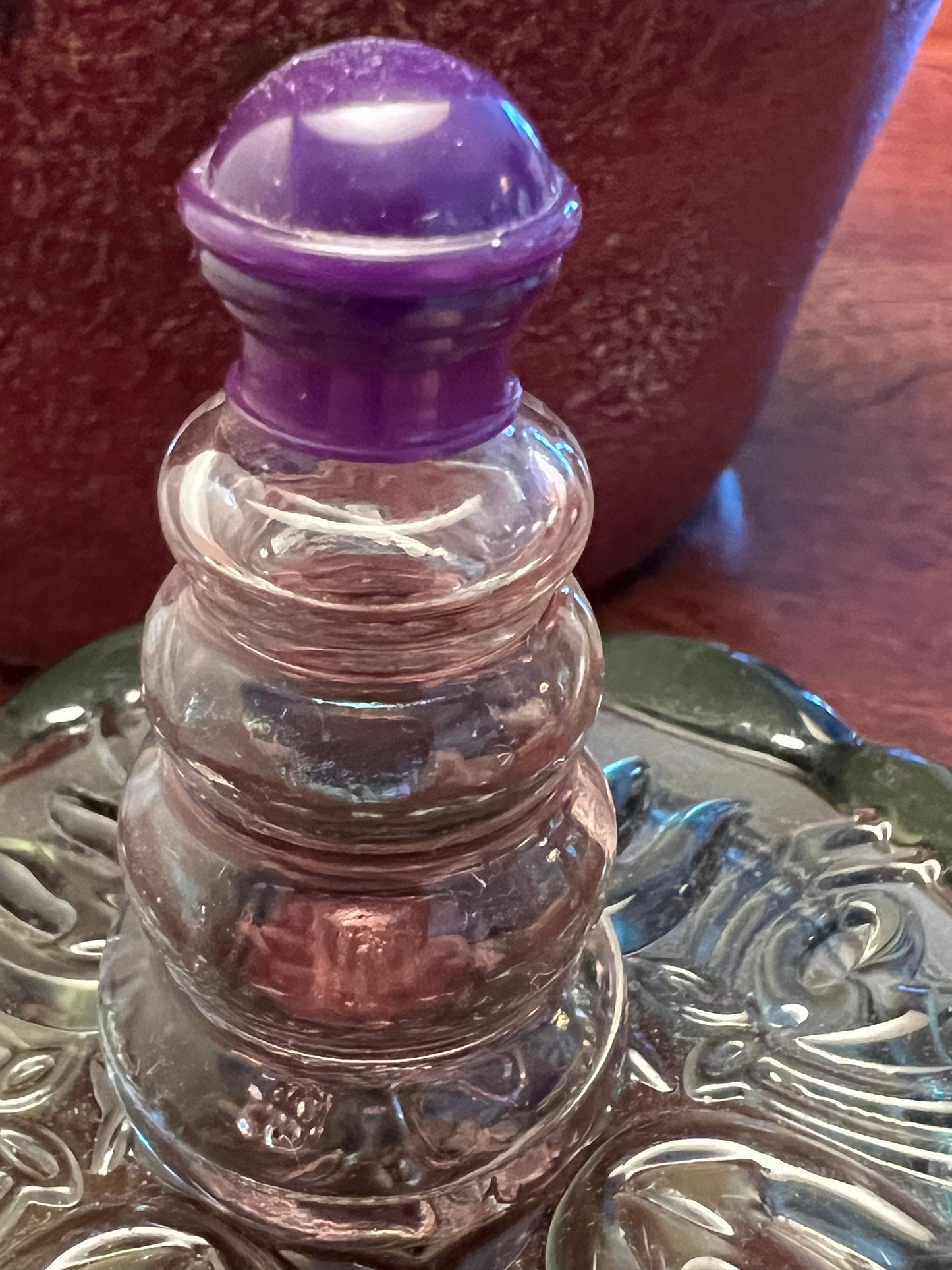Vintage Habanita Molinard Eau de Toilette Miniature 1.1 Fluid Ounces, Lalique Bottle with Silver Cap, Lover Antiques and Vintage