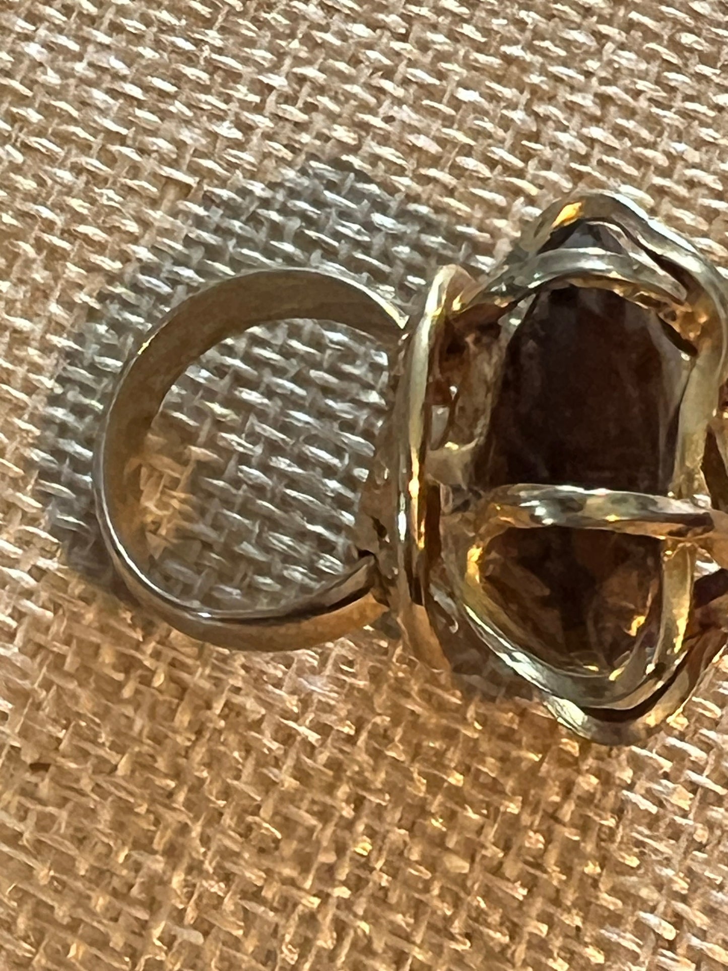 Vintage Hattie Carnegie Tiger Eye Caged Ring, Bold Statement Ring, Lover Antiques and Vintage