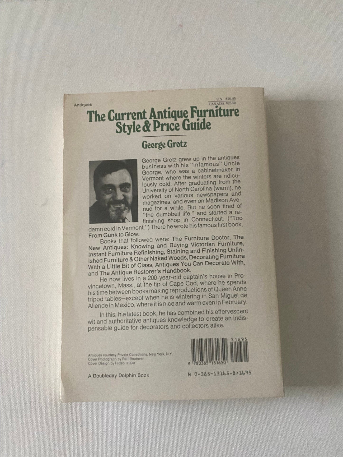 The Current Antique Furniture Style & Price Guide with Decorative Accessories Book, Edited George Grotz, First Edition Book, Lover Antiques