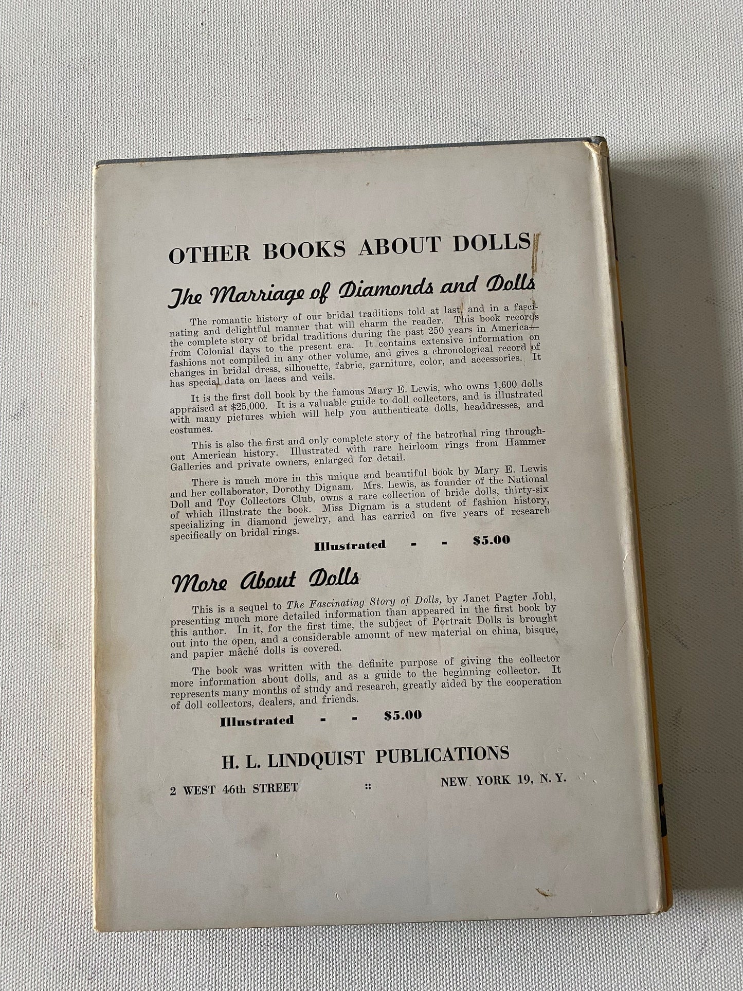 Dolls A Guide For Collectors Book, by Clara Hallard Fawcett, Dolls Book, Lover Antiques and Vintage