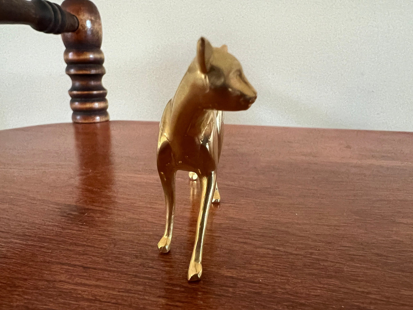 Vintage Brass Cat Figurine, House of Faberge the Franklin Mint, Polished Brass Cat, Lover Antiques and Vintage