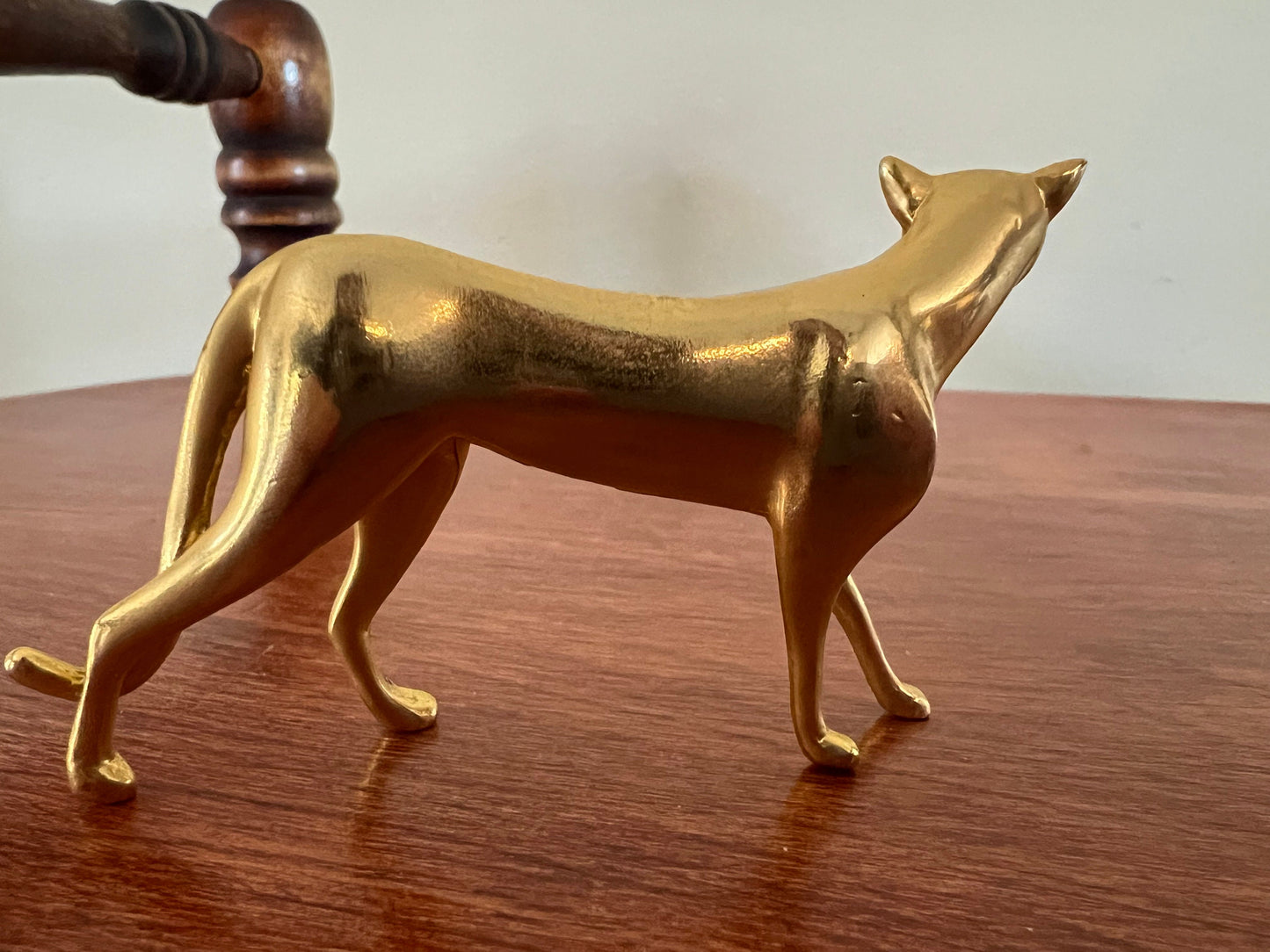Vintage Brass Cat Figurine, House of Faberge the Franklin Mint, Polished Brass Cat, Lover Antiques and Vintage