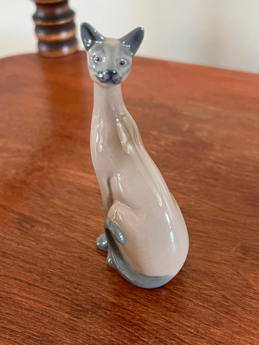 Vintage Siamese Cat Figurine, Valencia by Franklin Mint Cat Statue, Curio Cats Collection, Lover Antiques and Vintage