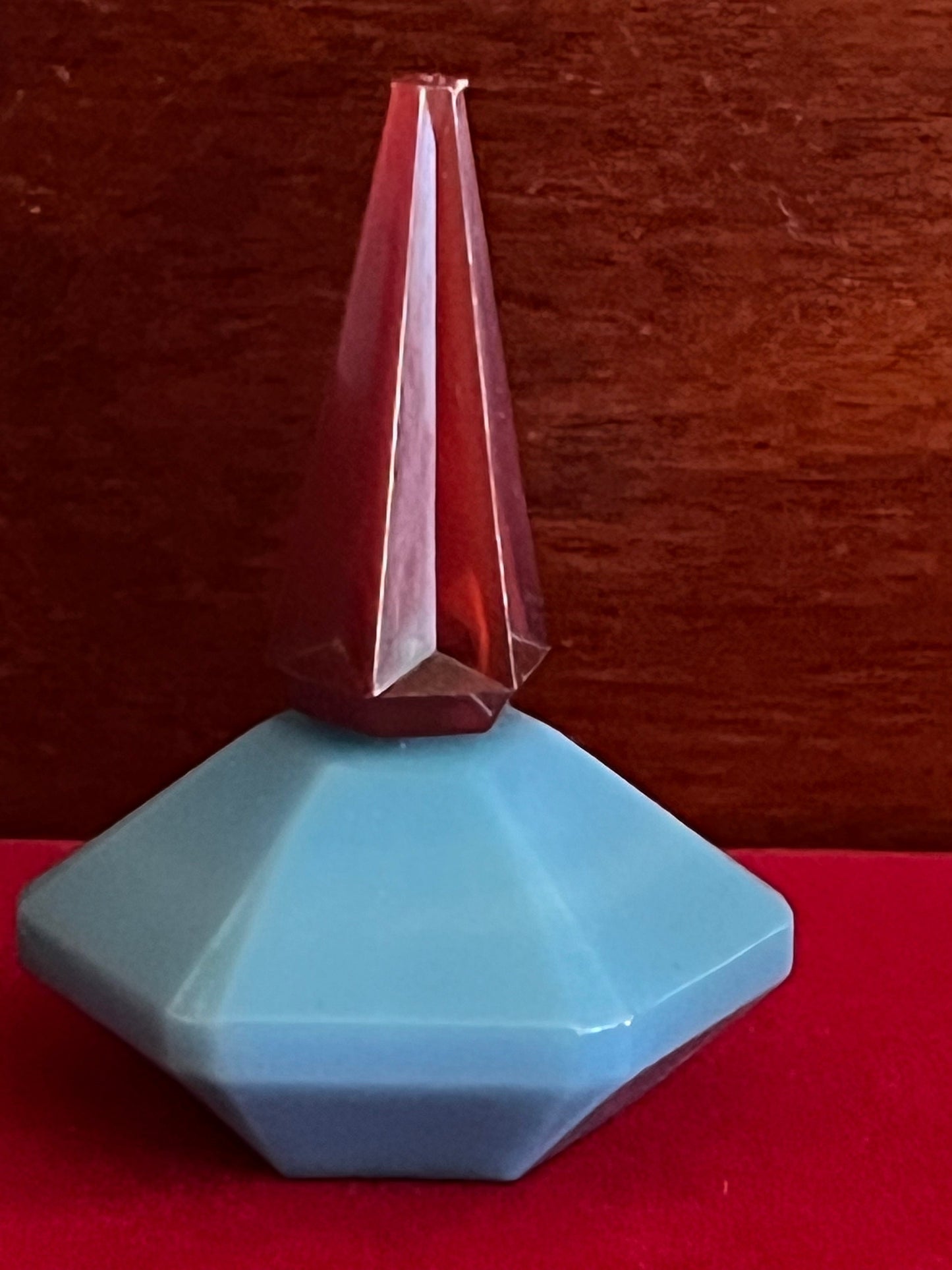 Cacharel Lou Lou Perfume Blue Glass Bottle, Designer Annegret Beier, 1.7 fl oz, 50 ml Eau de Parfum, Lover Antiques