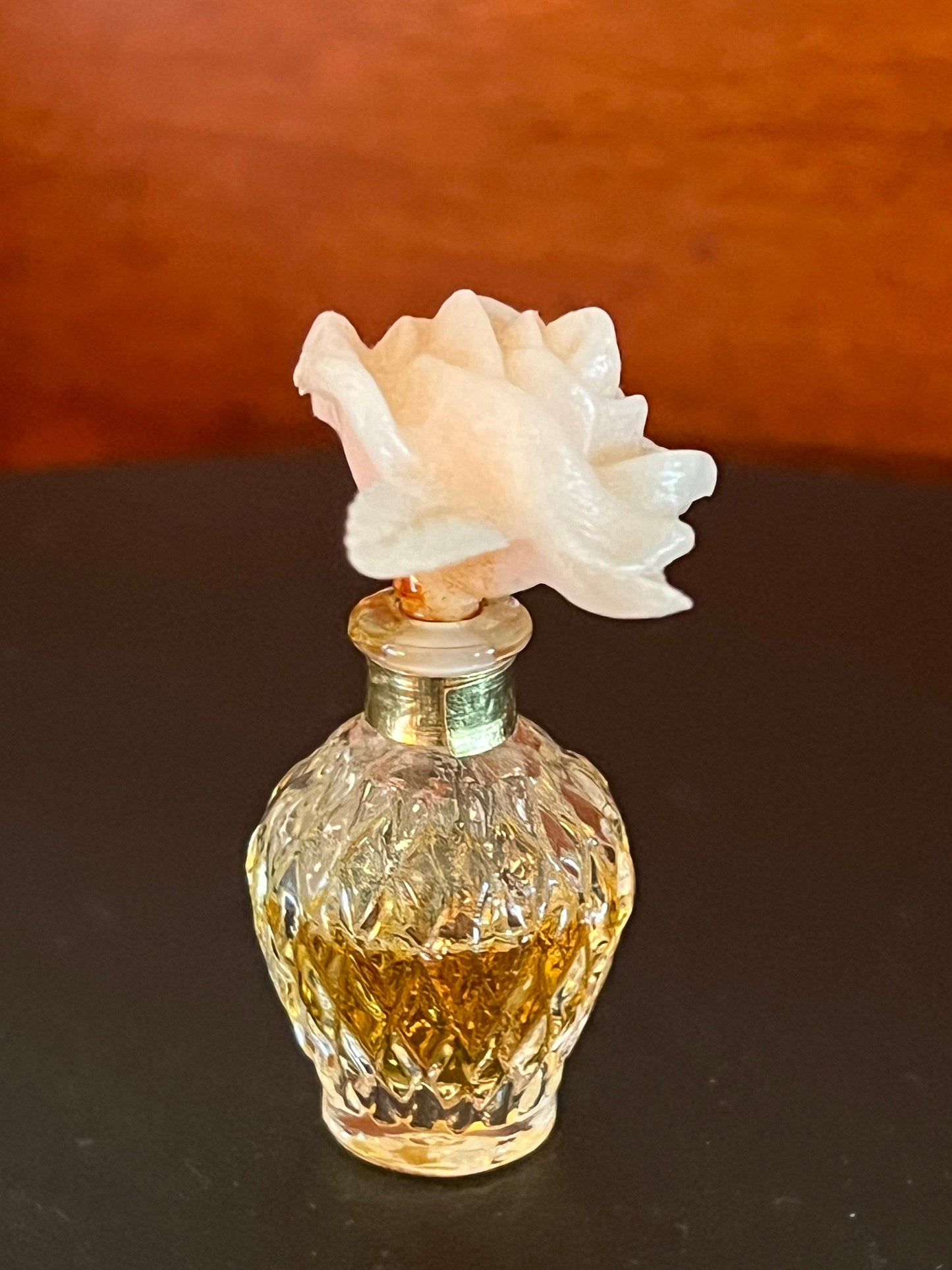 Vintage Habanita Molinard Eau de Toilette Miniature 1.1 Fluid Ounces, Lalique Bottle with Silver Cap, Lover Antiques and Vintage