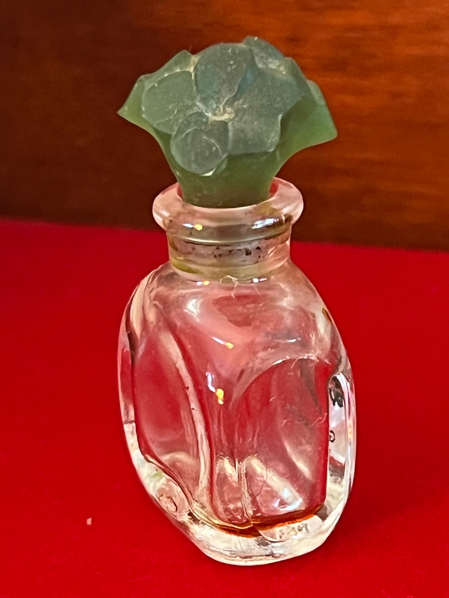 Vintage Habanita Molinard Eau de Toilette Miniature 1.1 Fluid Ounces, Lalique Bottle with Silver Cap, Lover Antiques and Vintage