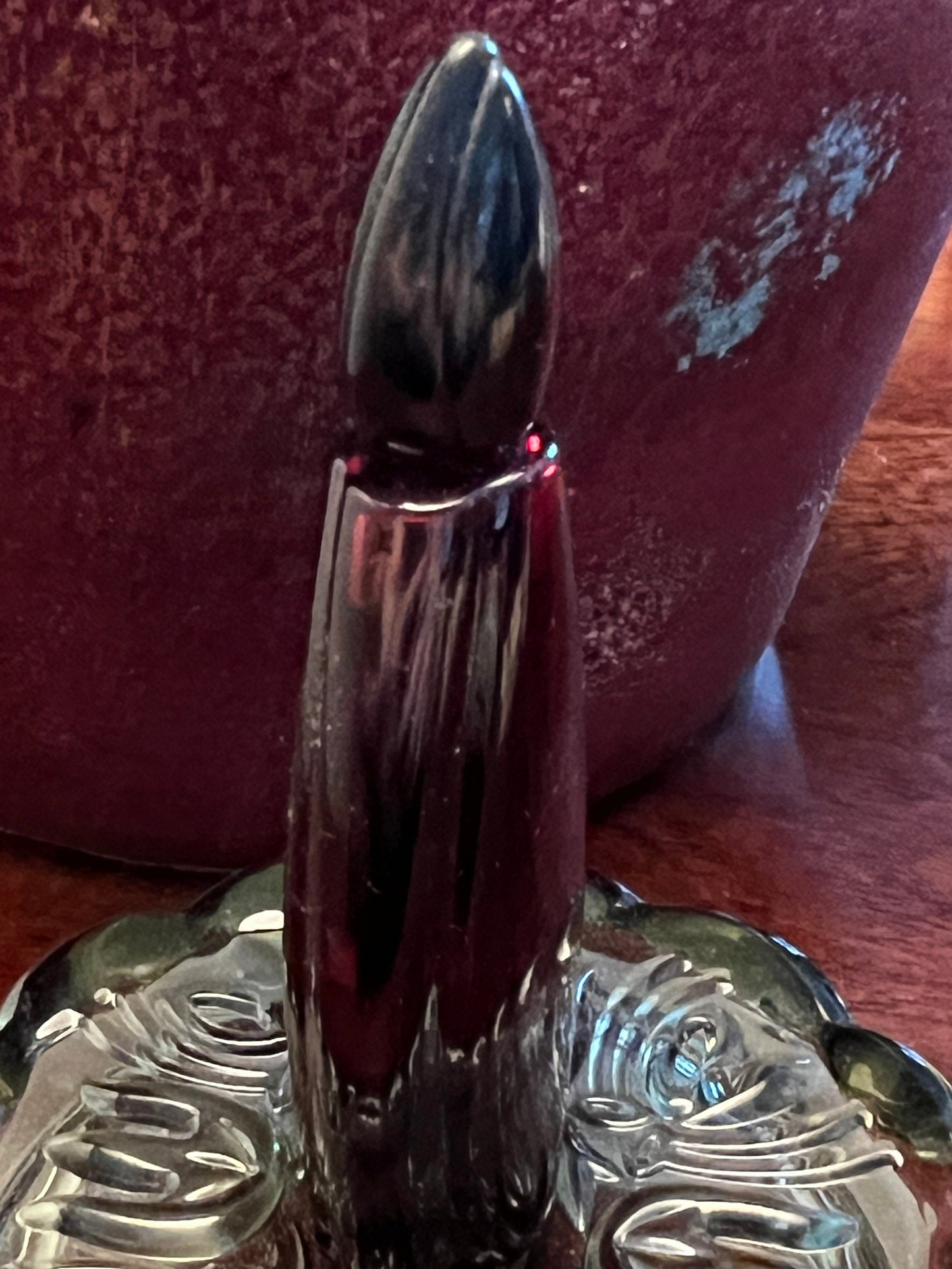 Vintage Habanita Molinard Eau de Toilette Miniature 1.1 Fluid Ounces, Lalique Bottle with Silver Cap, Lover Antiques and Vintage