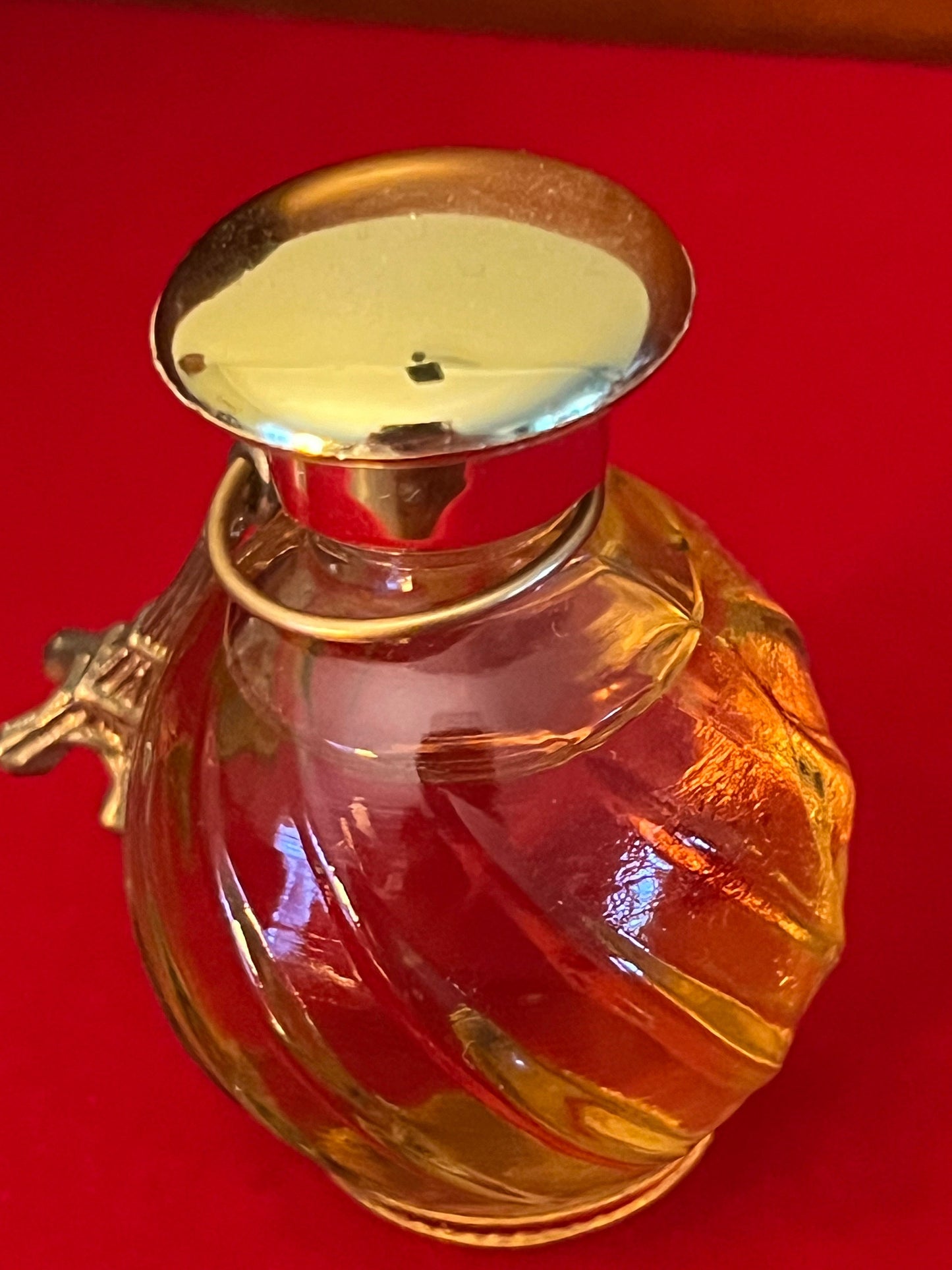 Vintage Habanita Molinard Eau de Toilette Miniature 1.1 Fluid Ounces, Lalique Bottle with Silver Cap, Lover Antiques and Vintage