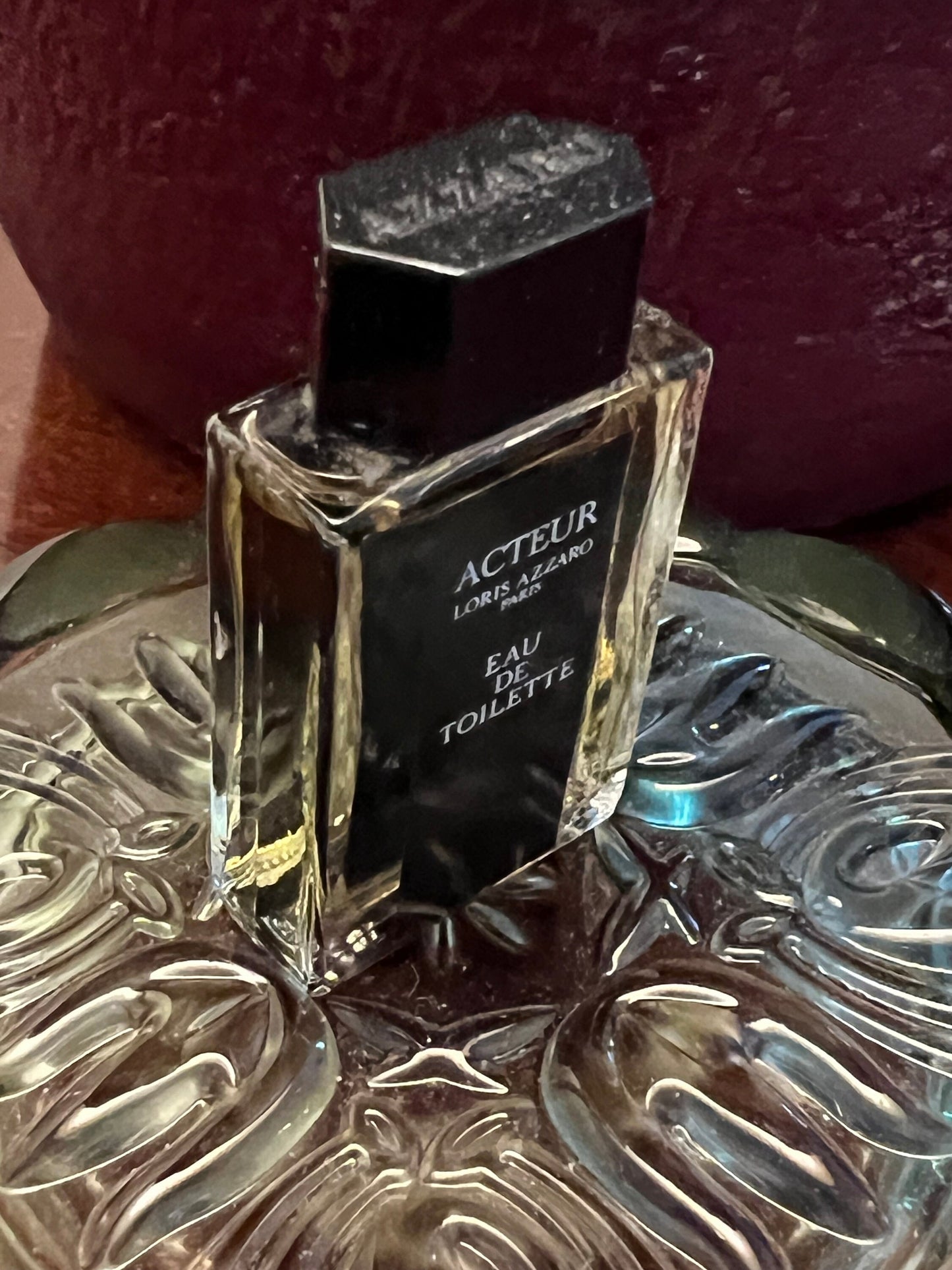 Vintage Habanita Molinard Eau de Toilette Miniature 1.1 Fluid Ounces, Lalique Bottle with Silver Cap, Lover Antiques and Vintage