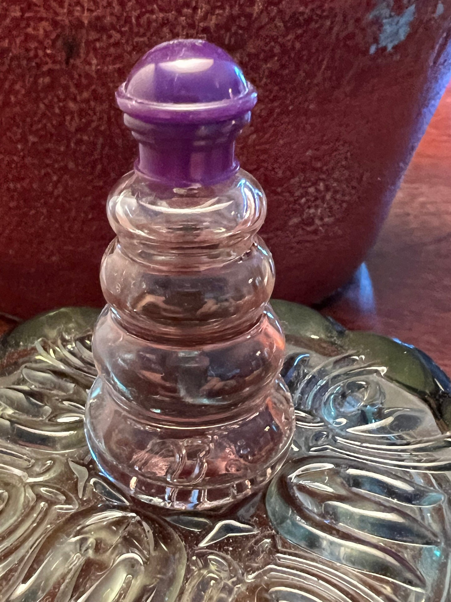 Vintage Habanita Molinard Eau de Toilette Miniature 1.1 Fluid Ounces, Lalique Bottle with Silver Cap, Lover Antiques and Vintage