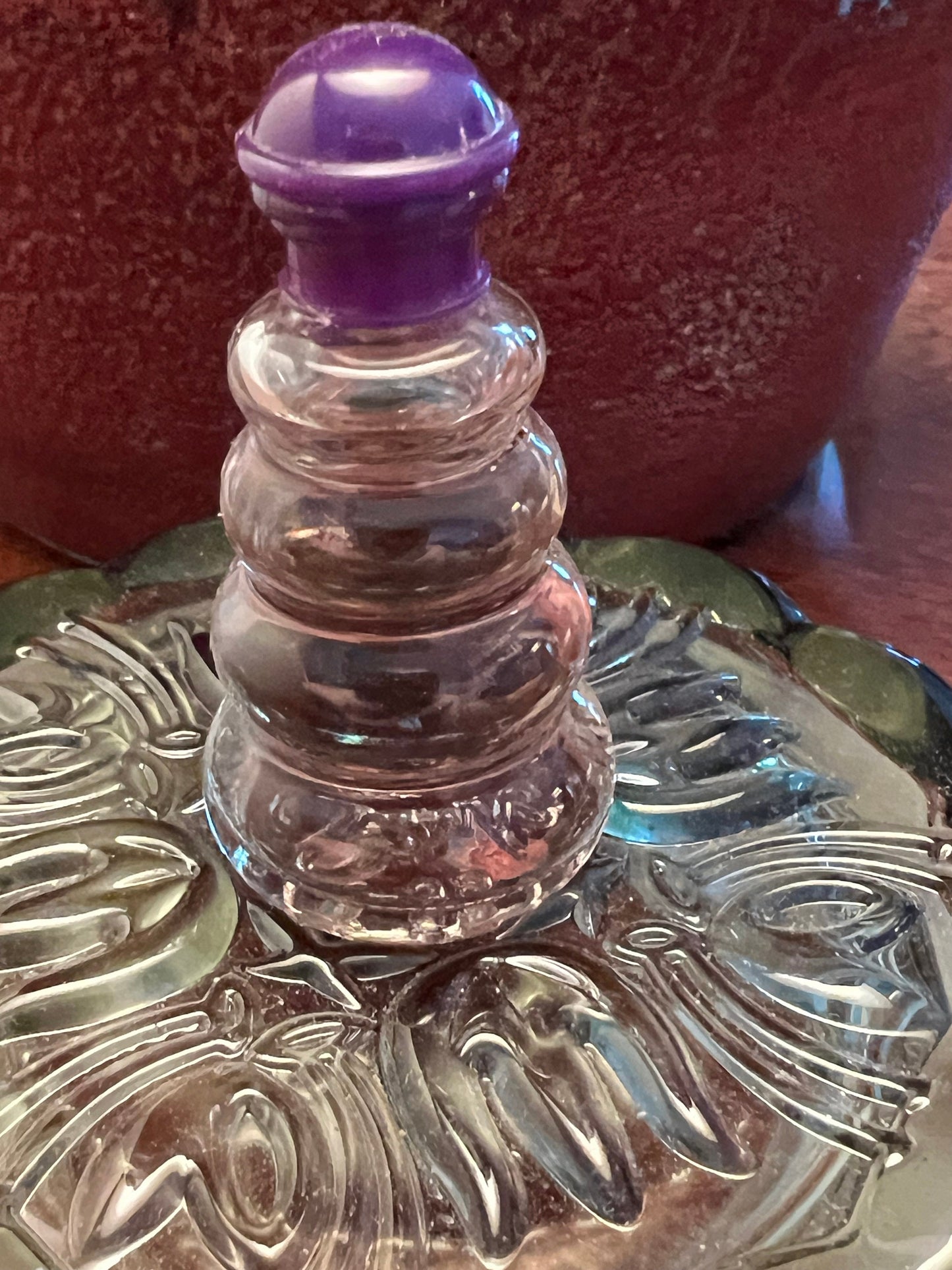 Vintage Habanita Molinard Eau de Toilette Miniature 1.1 Fluid Ounces, Lalique Bottle with Silver Cap, Lover Antiques and Vintage