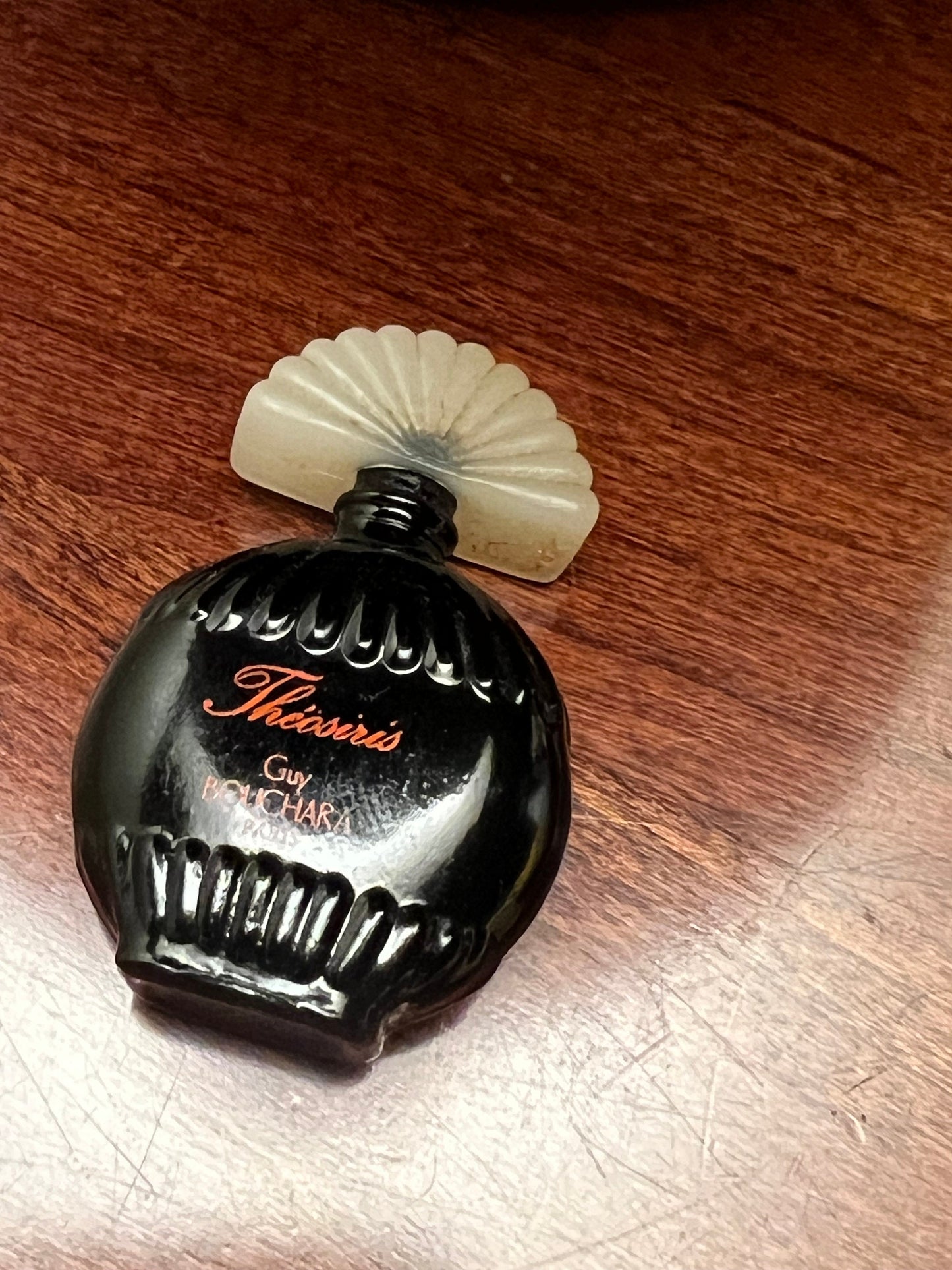 Vintage Habanita Molinard Eau de Toilette Miniature 1.1 Fluid Ounces, Lalique Bottle with Silver Cap, Lover Antiques and Vintage
